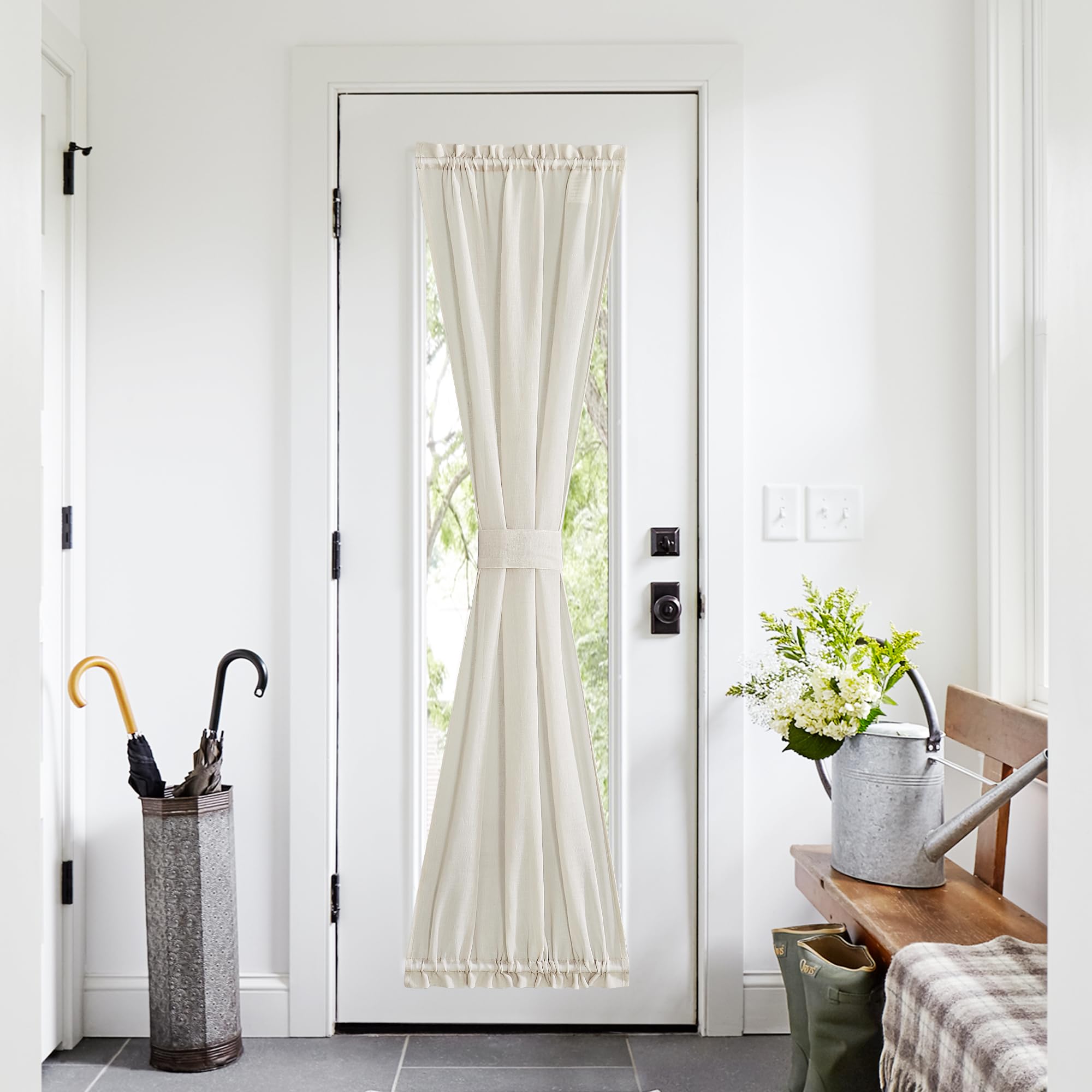 Ivory White Sidelight Door Curtain 72 Inches Long for Side Window
