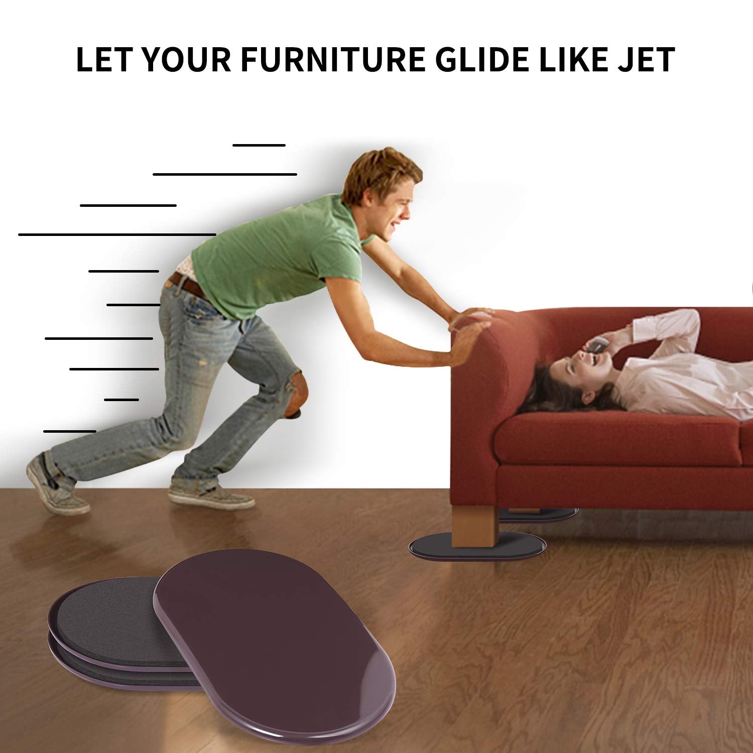 Large Furniture Sliders for Carpet (8 Count)