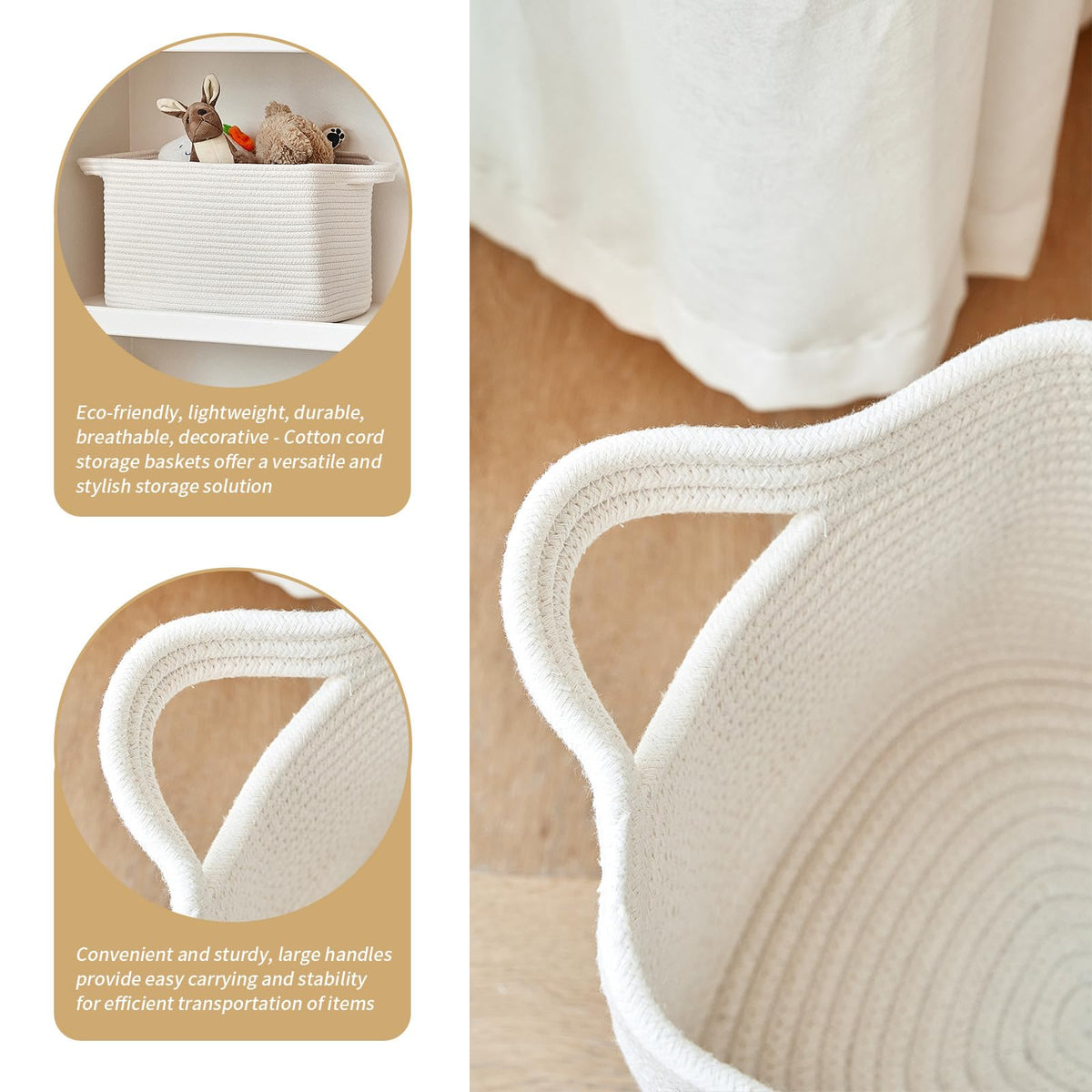 Cotton Rope Basket Set of 3 (3 Count)