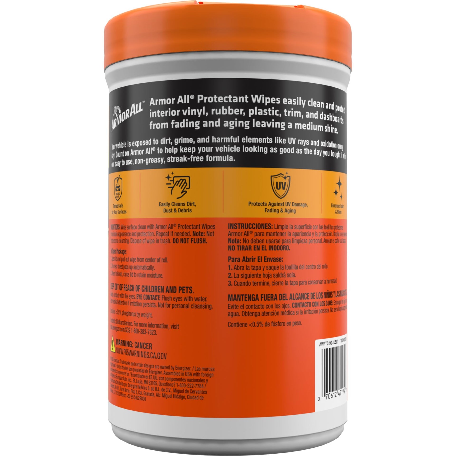 Car Interior Original Protectant Wipes (90 Count)