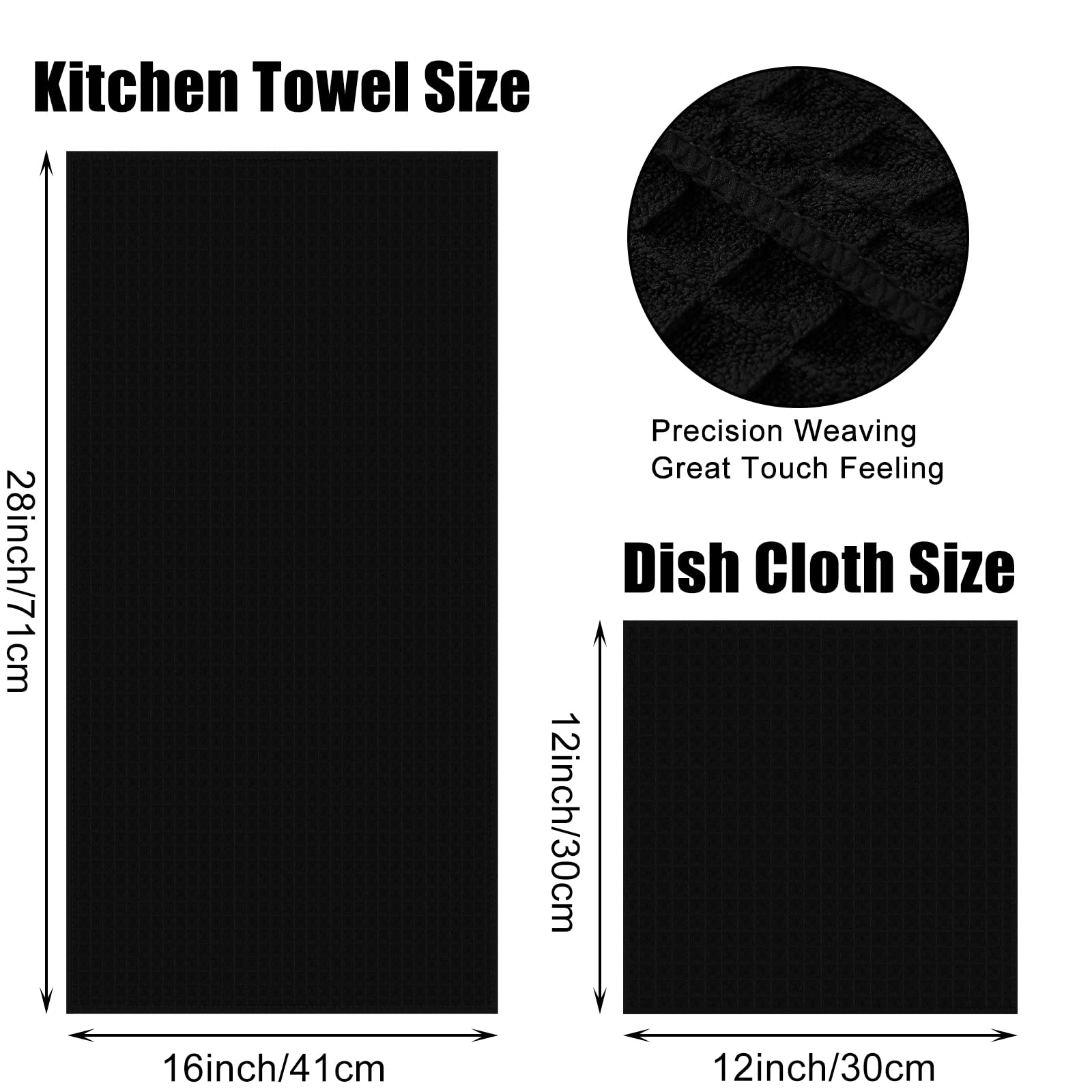 Microfiber Kitchen Towels and Dishcloths Sets (12 Count)