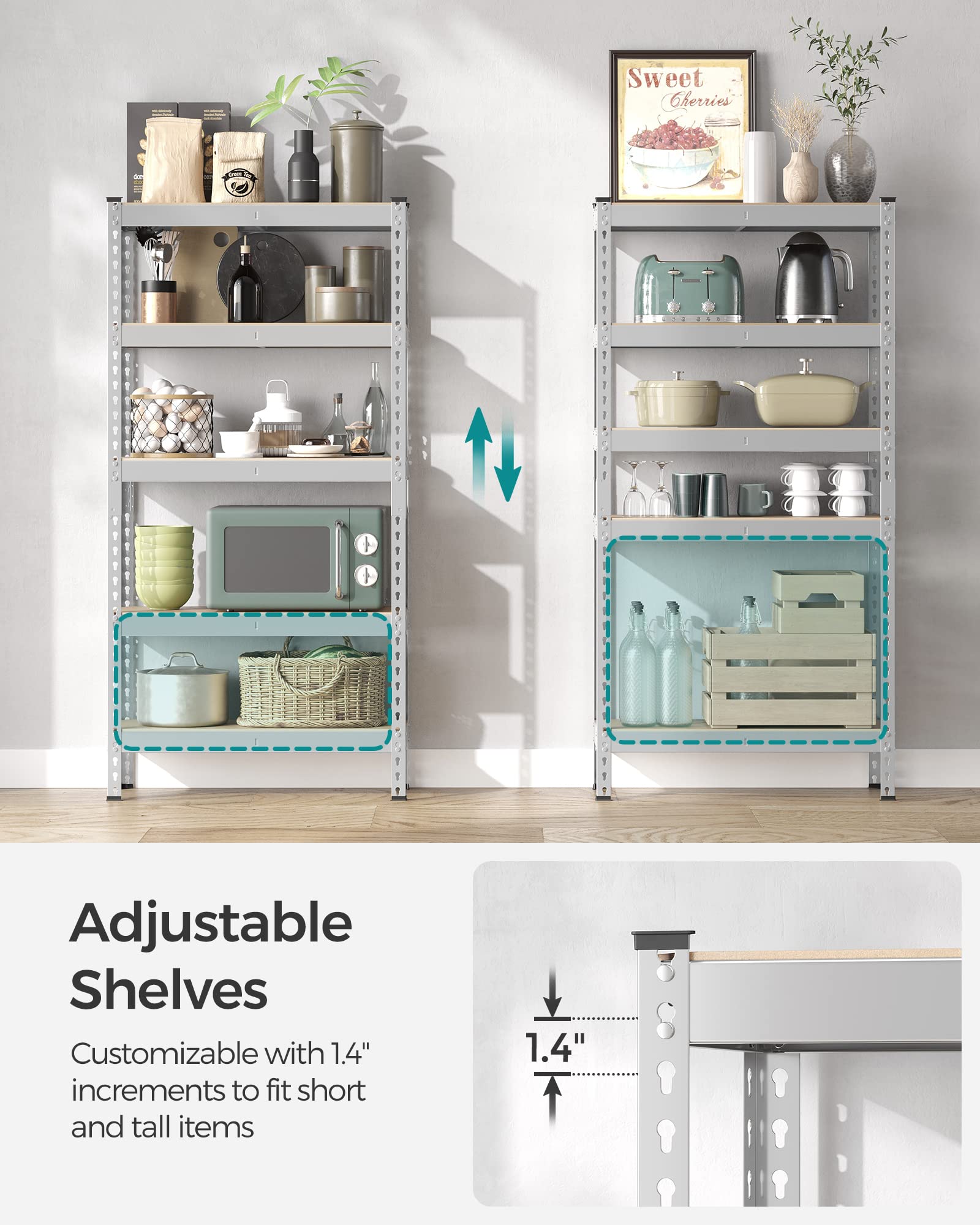 5 Tier Storage Shelves (2 Count)