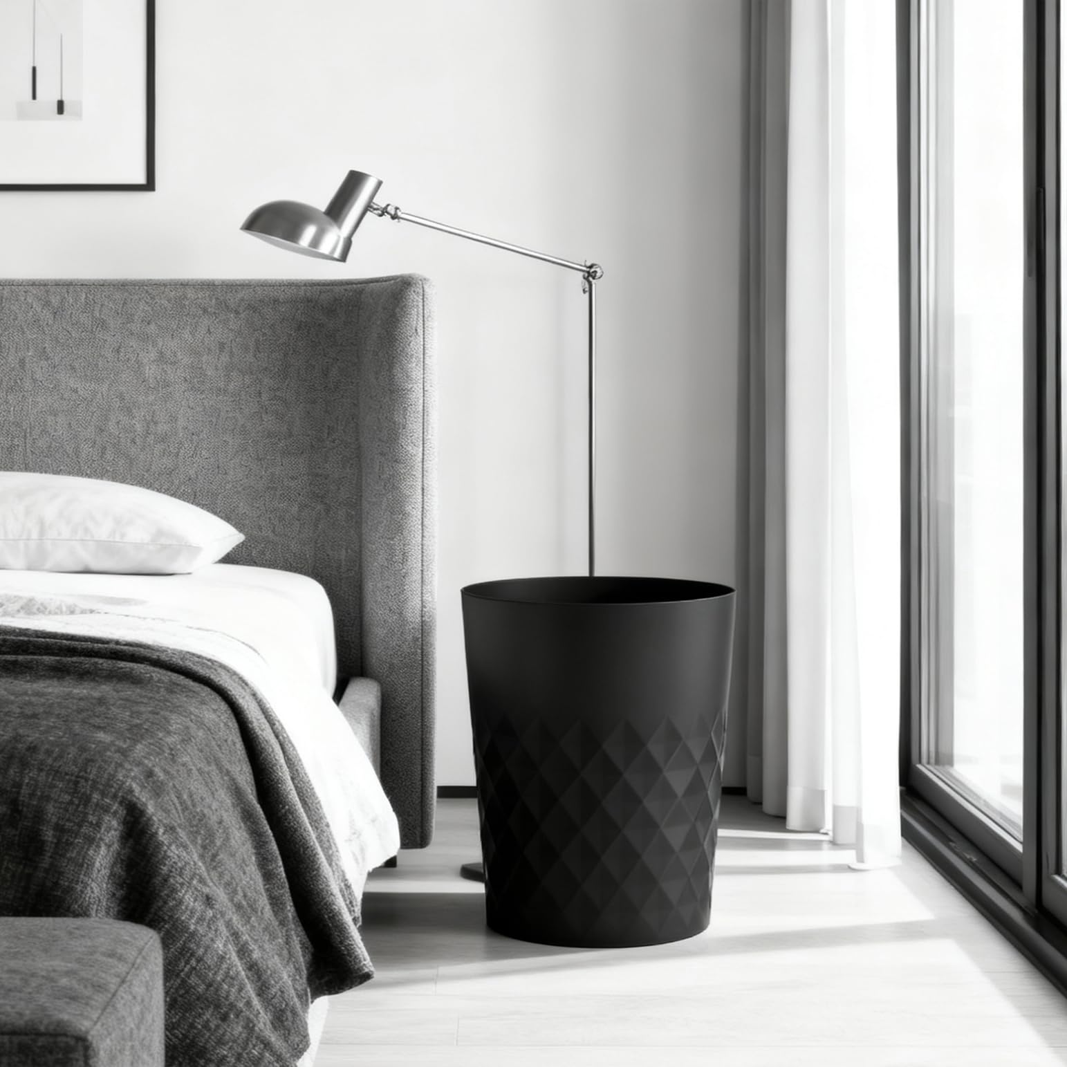 Bathroom Trash Can 1.8 Gallon Garbage Can Waste Basket Recycling Bin for Dorms Bedrooms Offices Kitchens (2 Count)