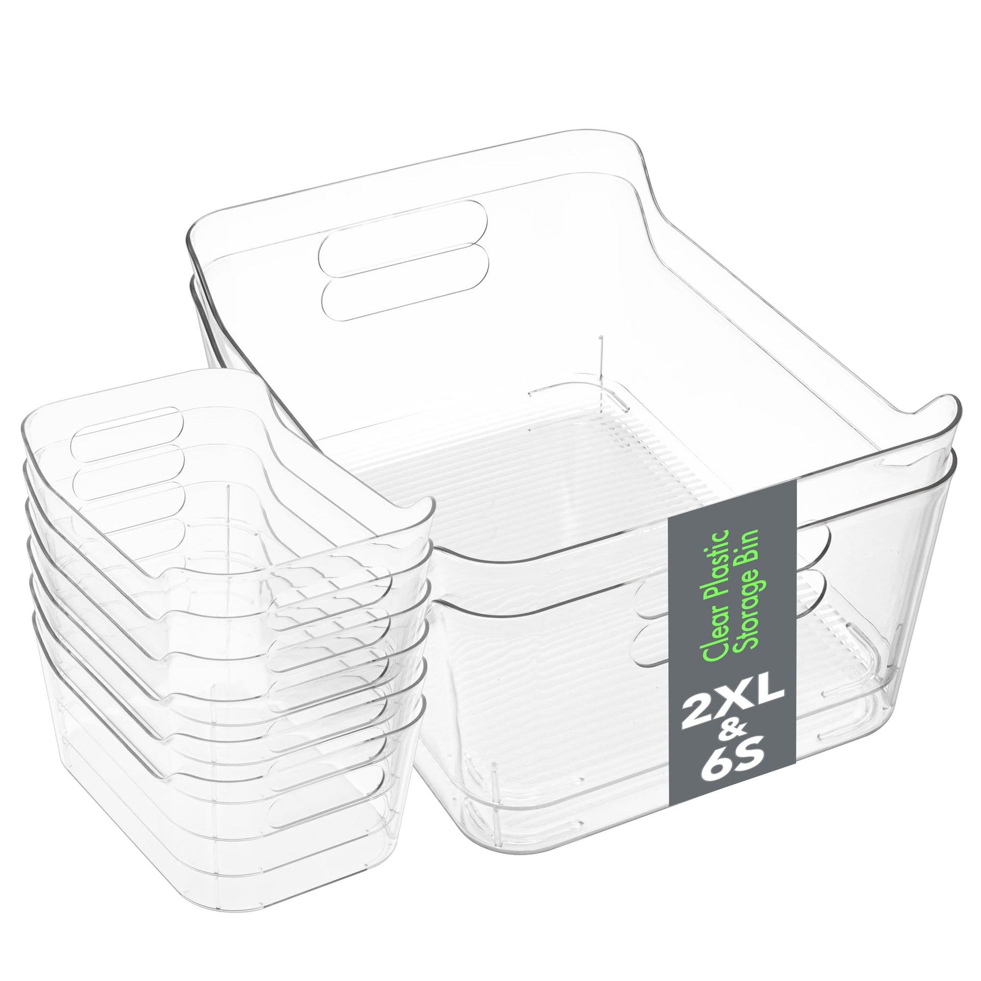 Set of 8 Clear Plastic Storage Bins (8 Count)