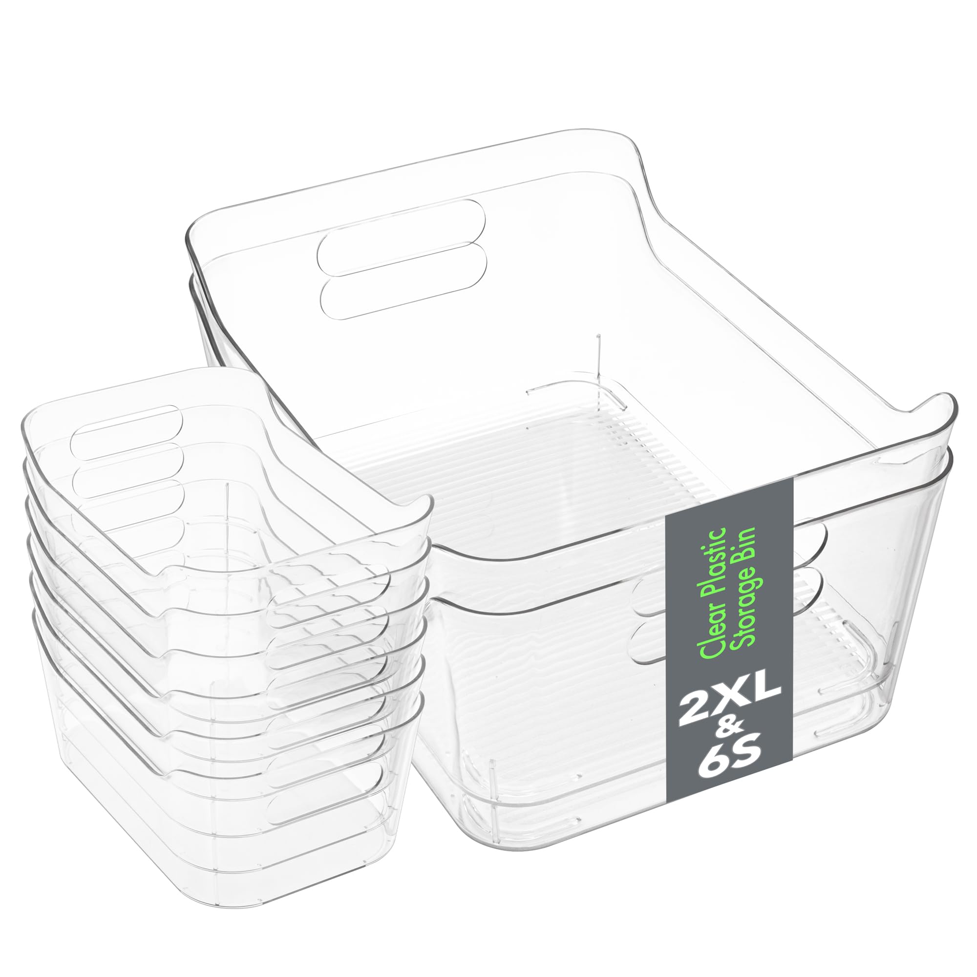 Set of 8 Clear Plastic Storage Bins (8 Count)