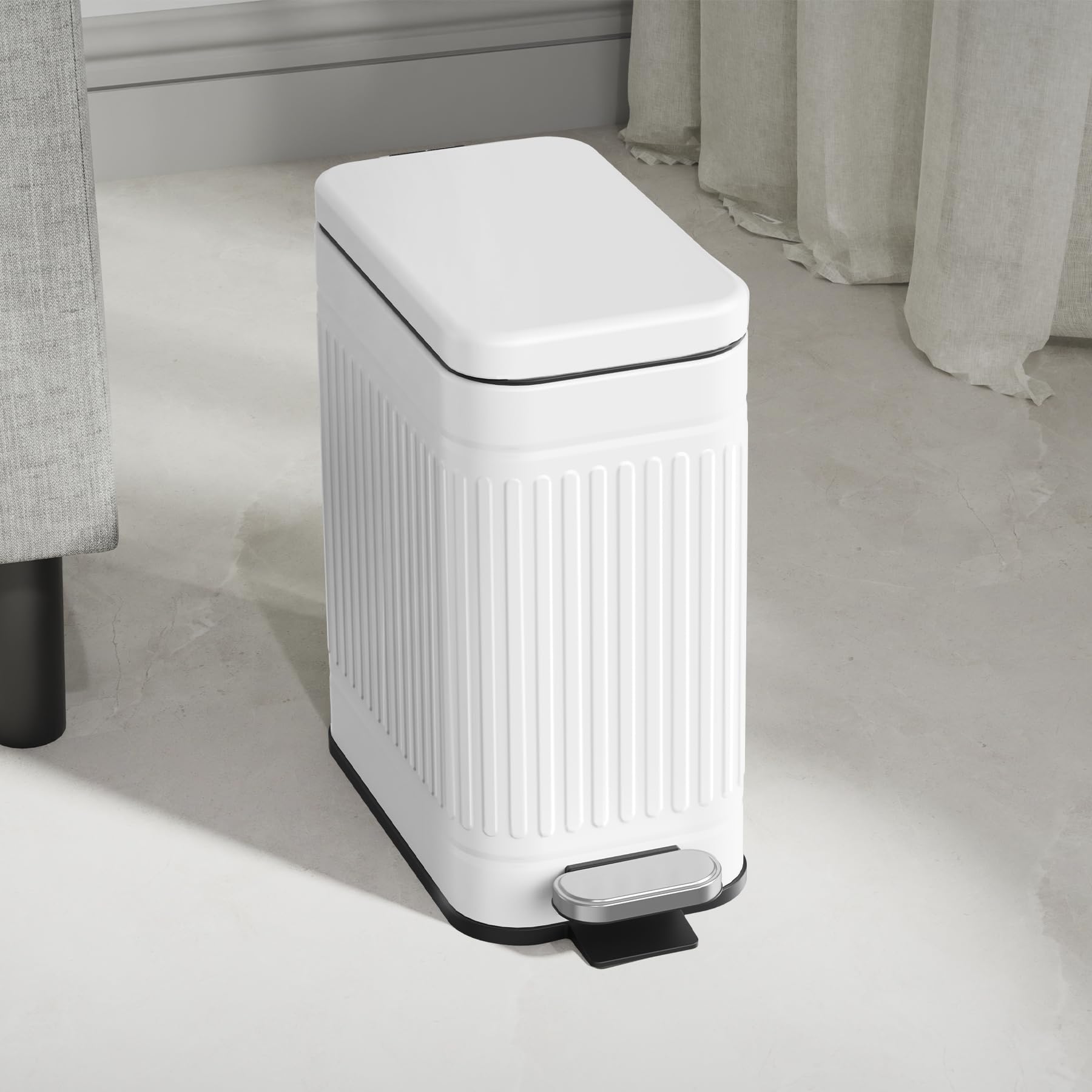 2.6 Gallons Small Bathroom Trash Can with Soft Close Lid