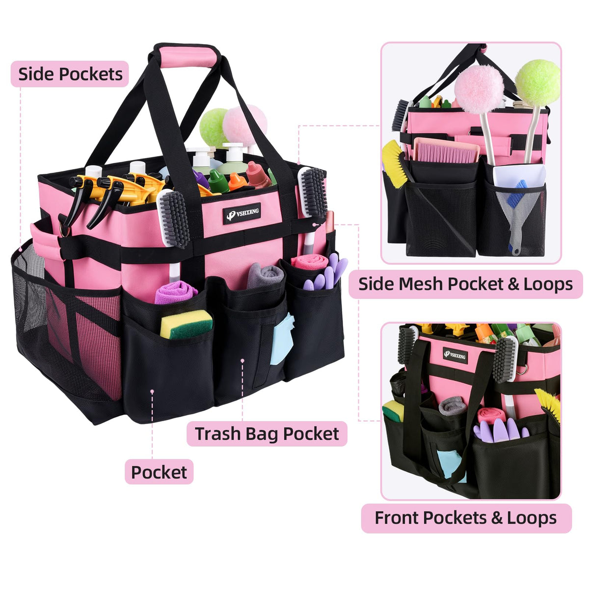 Large Rolling Cleaning Caddy Bag with Wheels