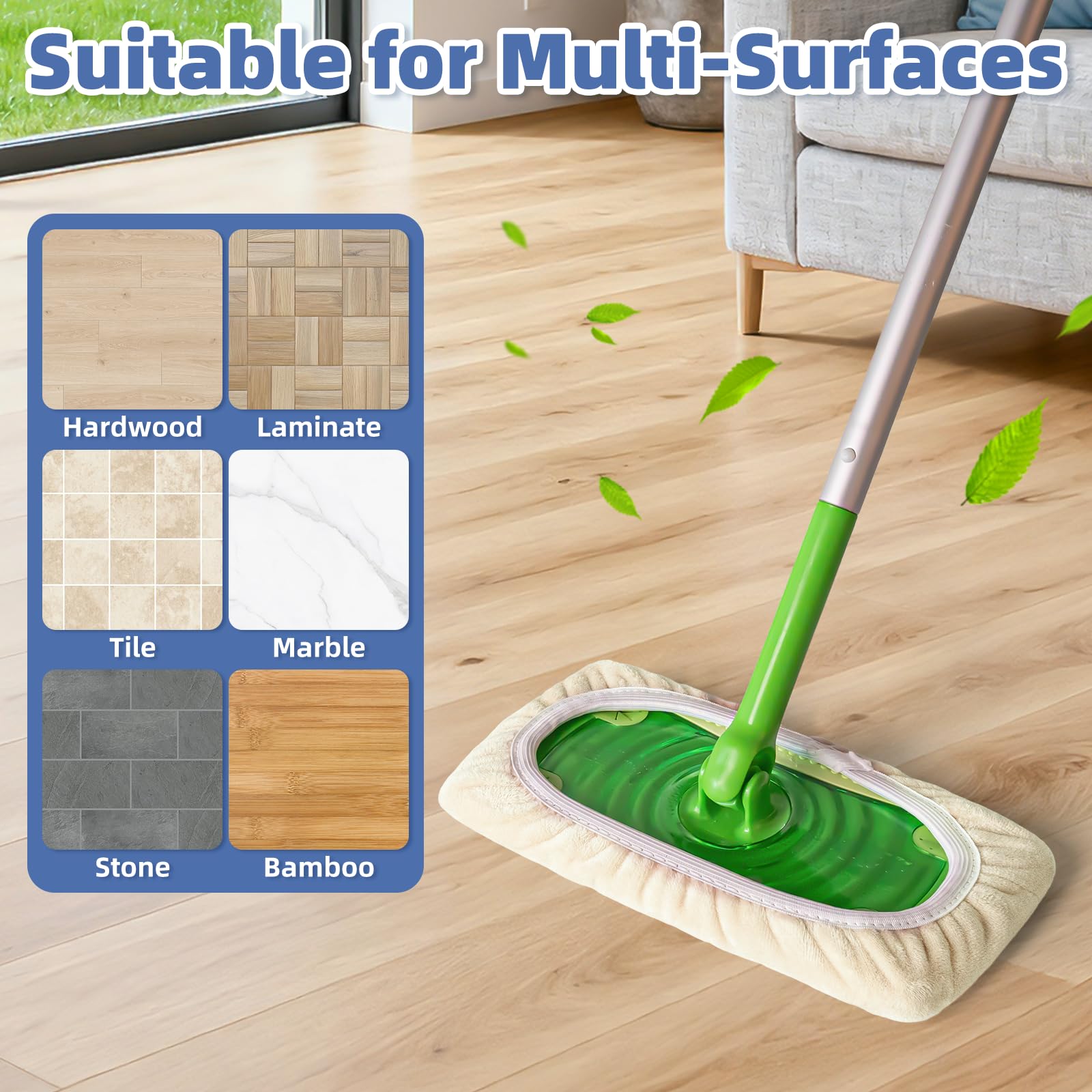 3 Pack Dual Sided Reusable Mop Pads Fit for Swiffer Sweeper (4 Count)
