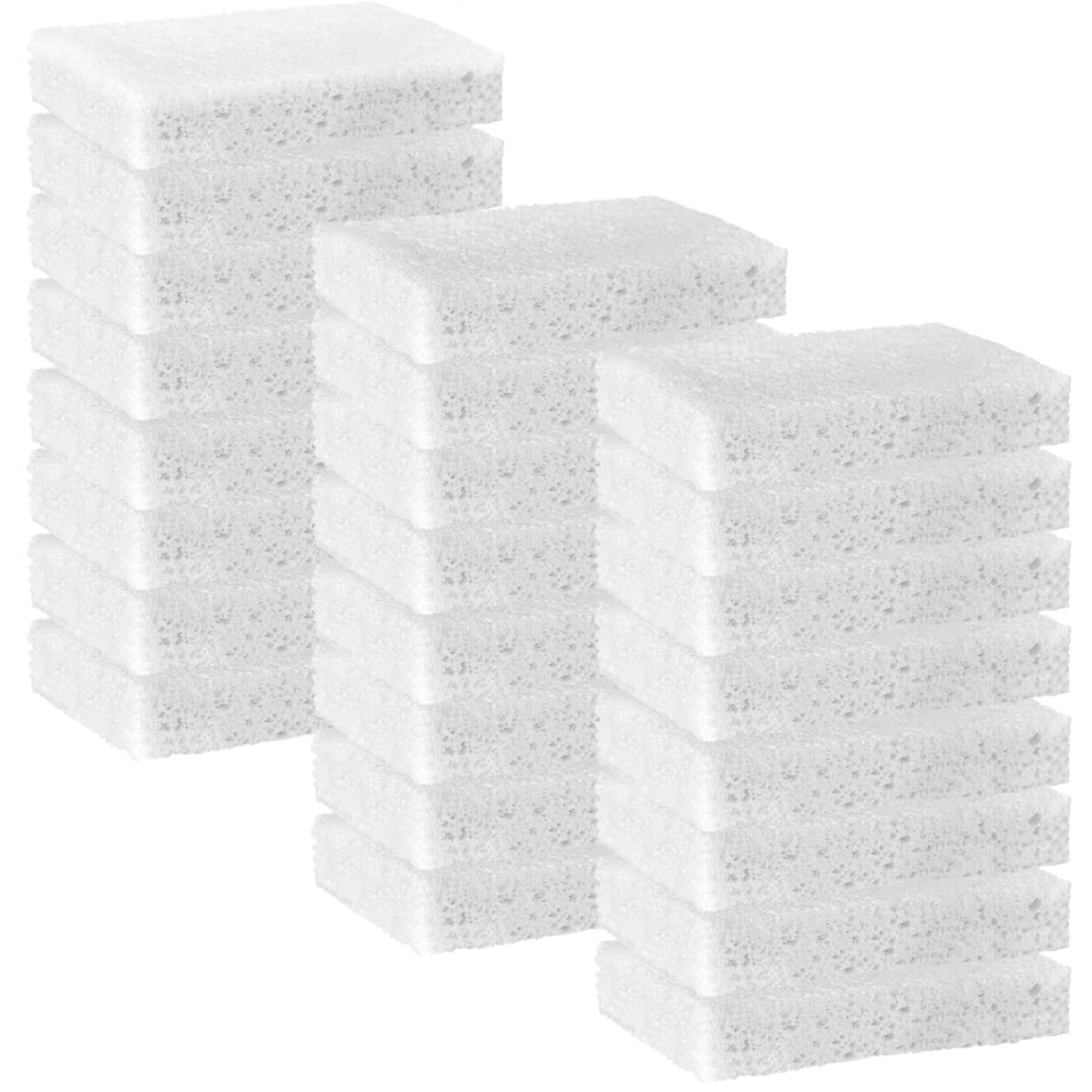 24 Pack White Sponges Kitchen Natural Compressed Cellulose Sponges for Dishes Non Scratch for Household Cookware Bathroom Cars Soft Super Absorbent Reusable