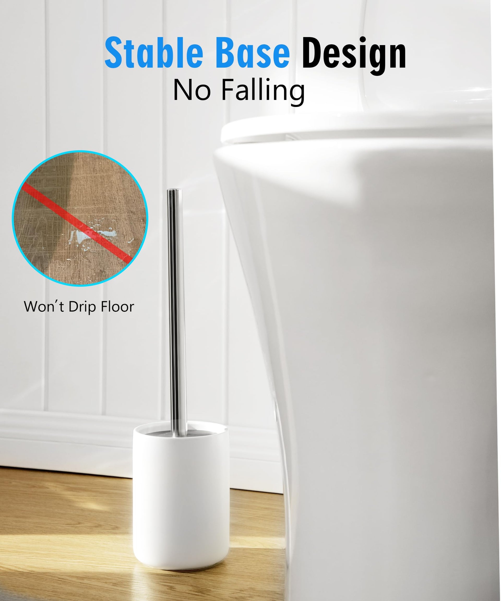 Ceramic Toilet Brush and Holder Set (3 Count)