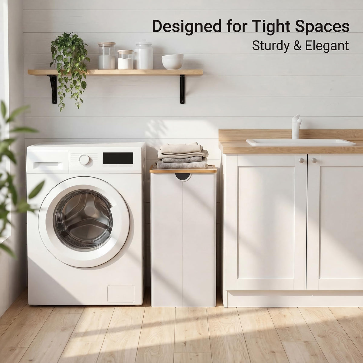 Slim Laundry Basket with Lid