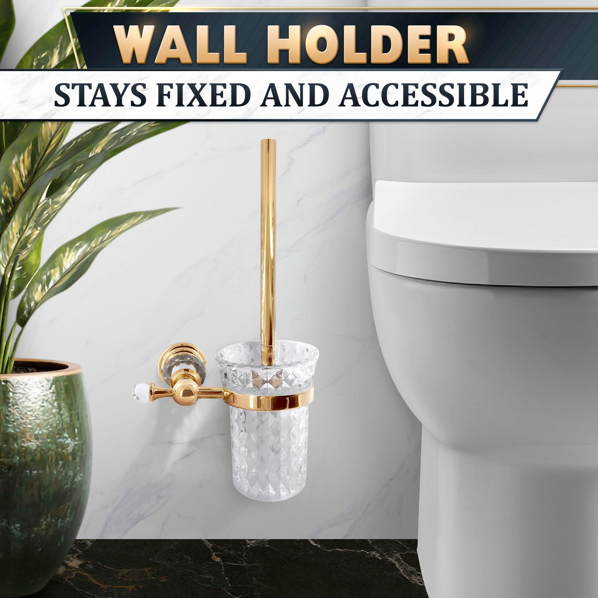 Wall Mounted Toilet Brush and Holder Set
