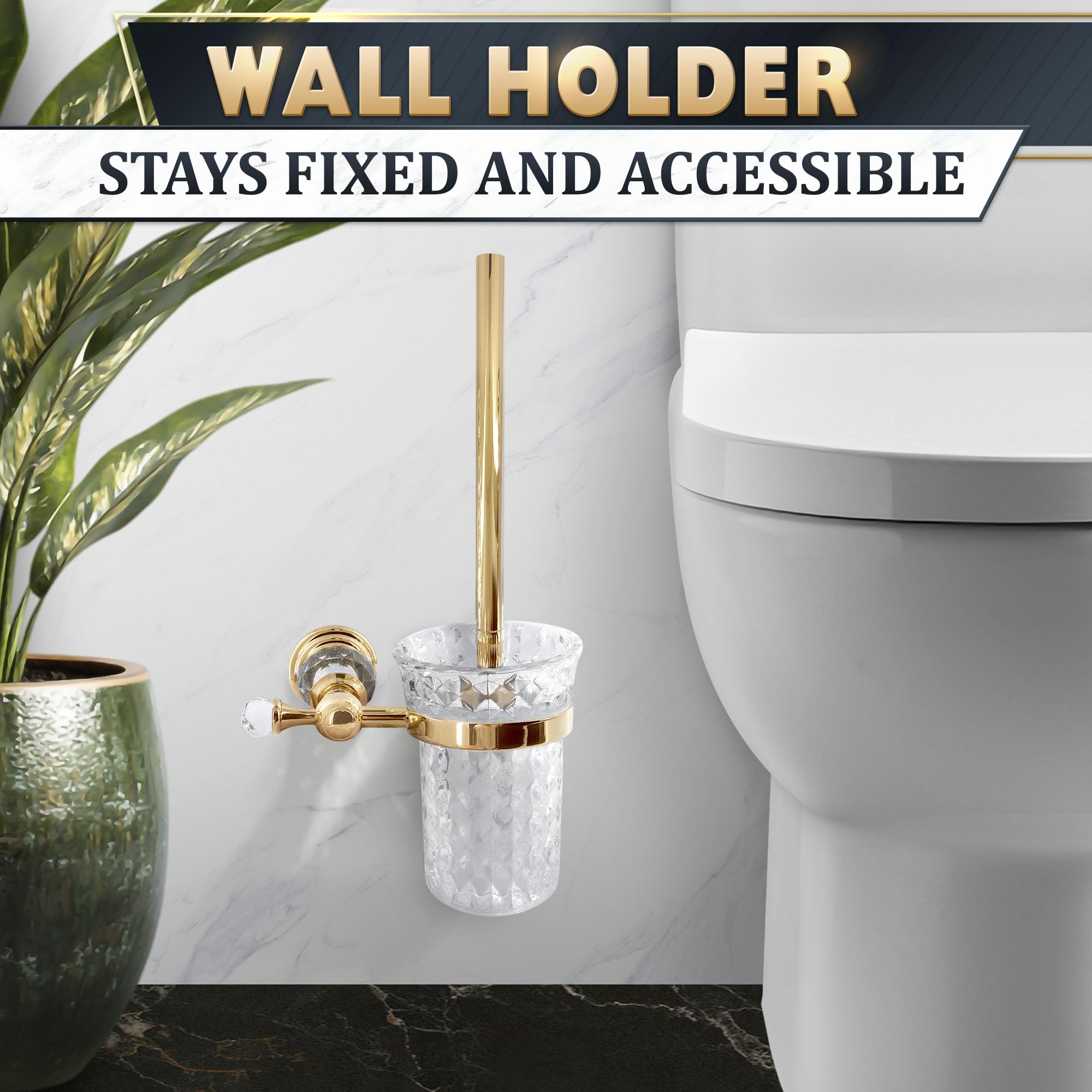 Wall Mounted Toilet Brush and Holder Set