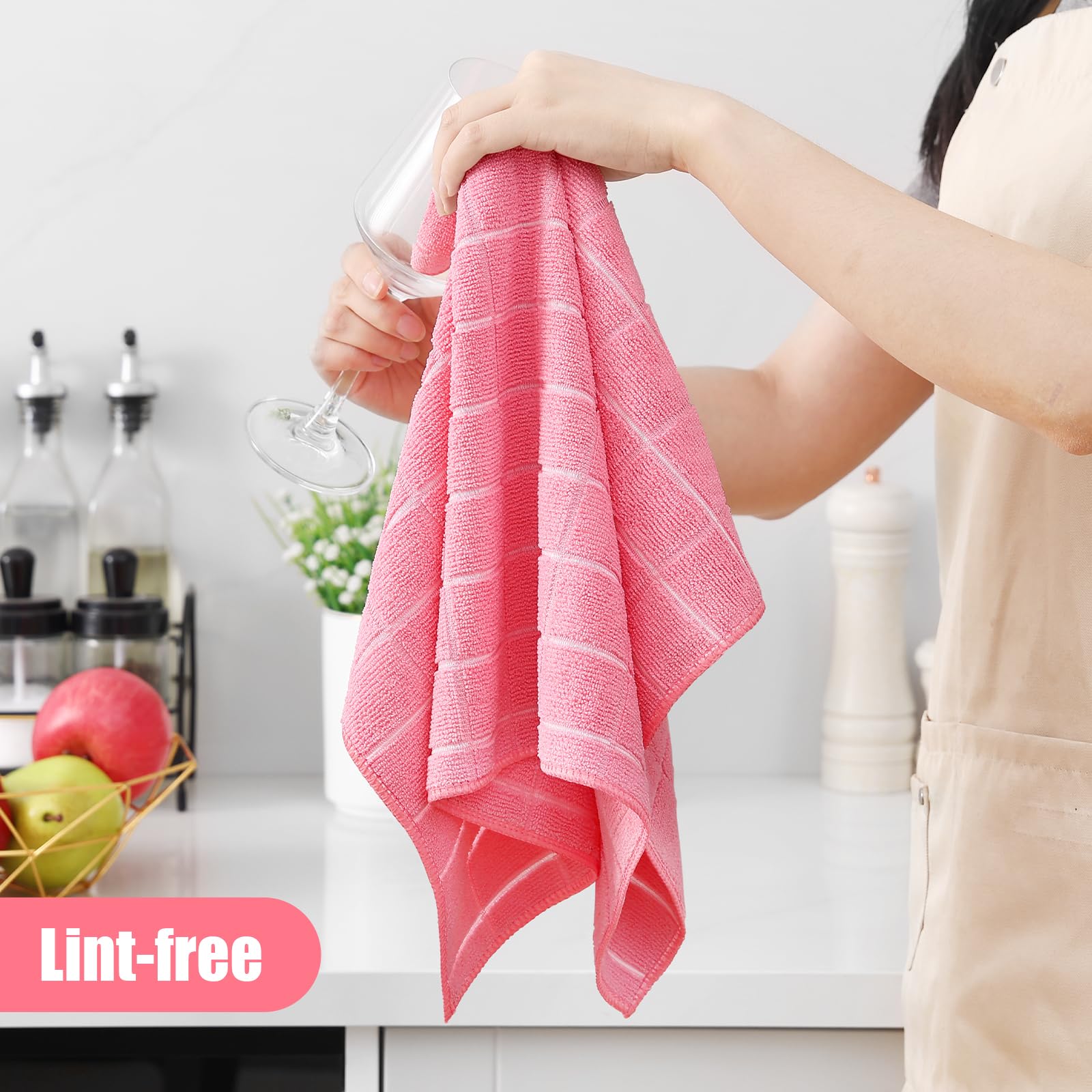 Microfiber Kitchen Towels and Dishcloths Sets (16 Count)