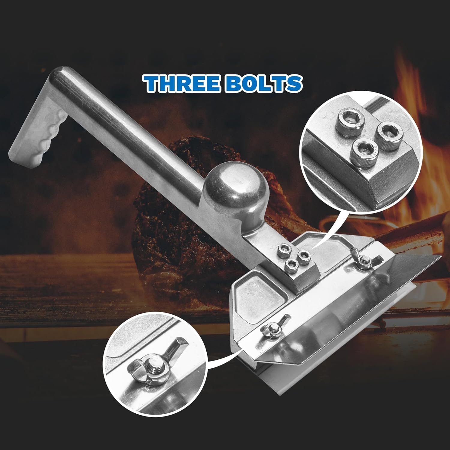 Professional Heavy Duty Grill Scraper for Flat Tops with Stainless Steel Scraper Blade