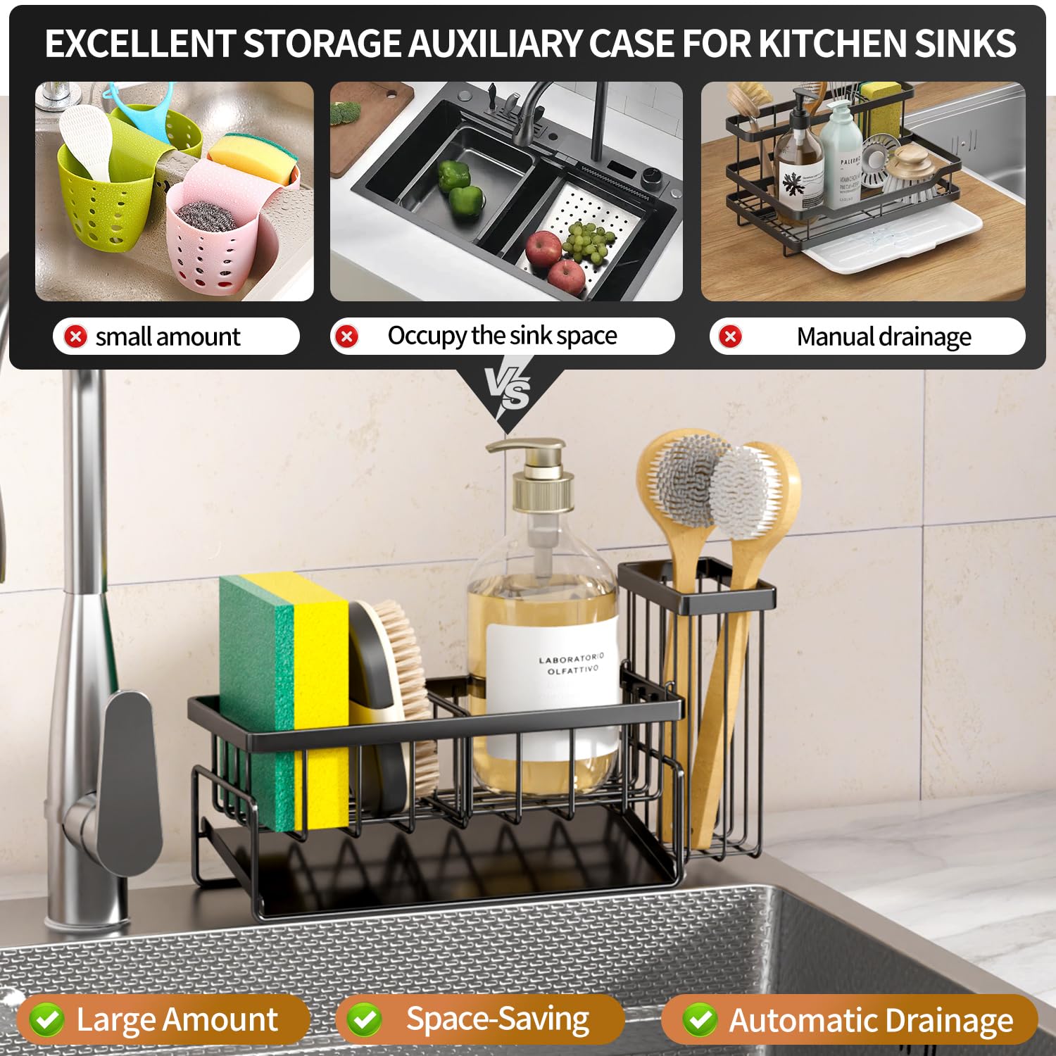 Sponge Holder & Sink Caddy Organizer