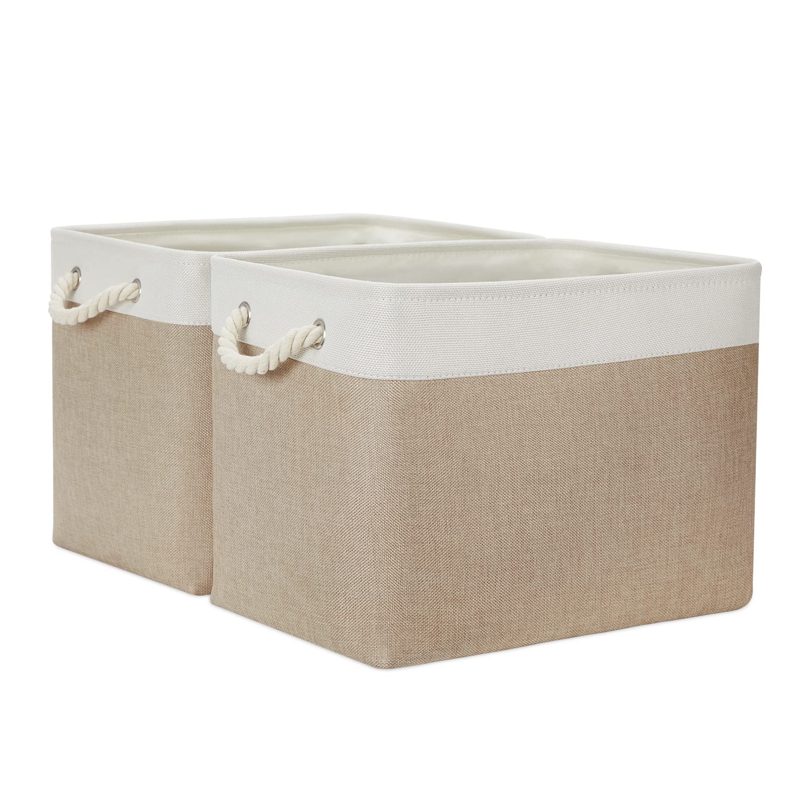 Fabric Storage Baskets 2 Pack Decorative Storage Bins Basket for Gifts Empty Shelf Baskets with Handles for Organizing Home Closet