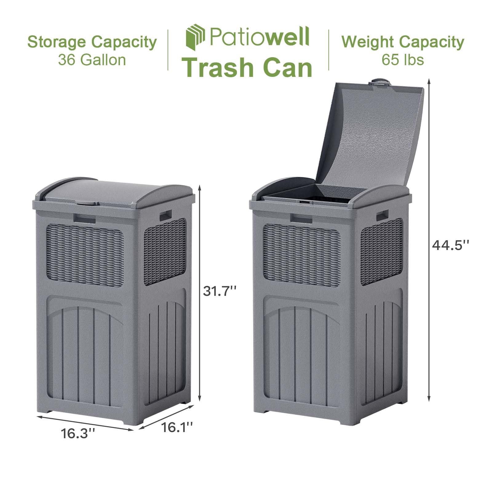 36 Gallon Outdoor Trash Can