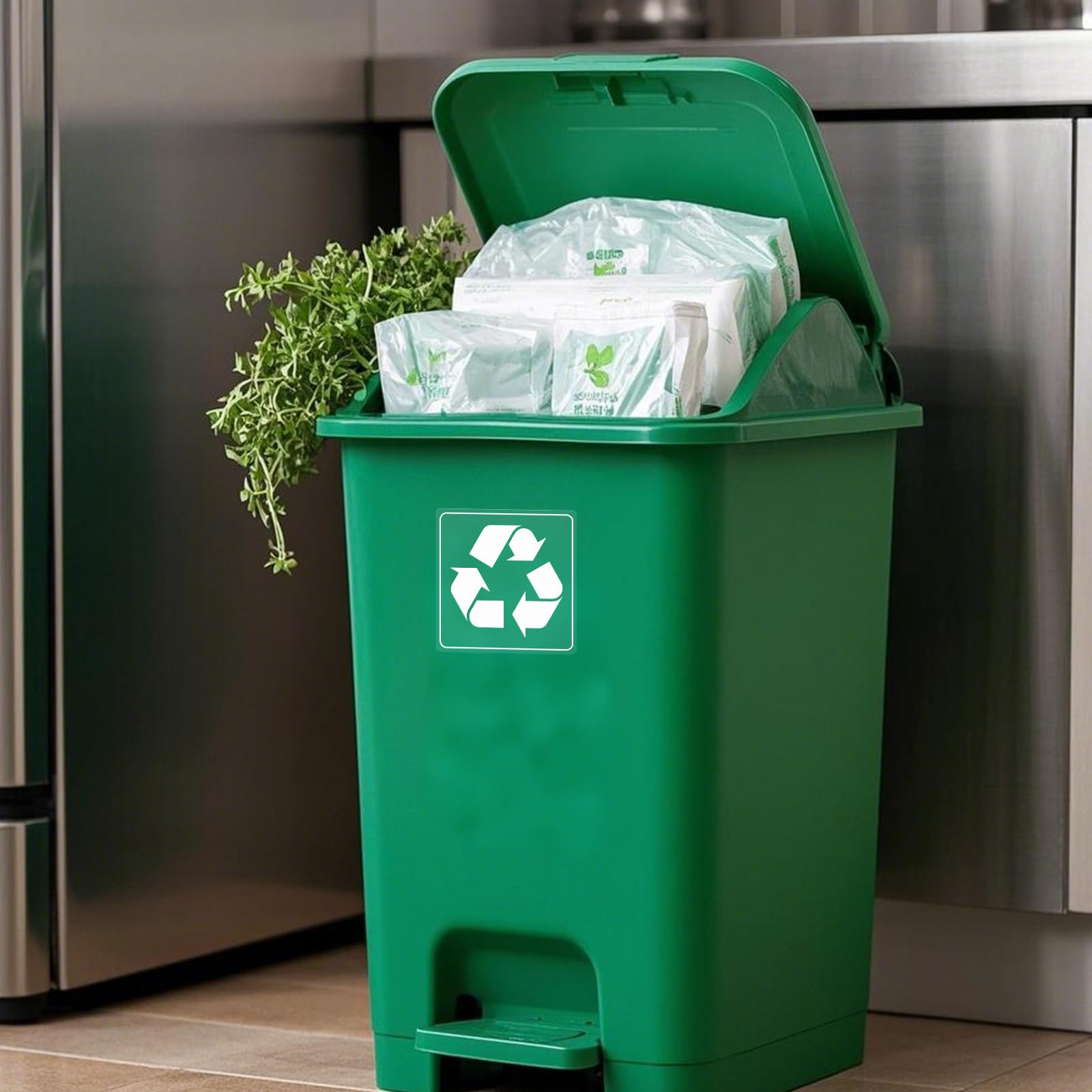 10 Pack Recycle and Trash Clear Stickers Recycling Labels 3 Inches (10 Count)