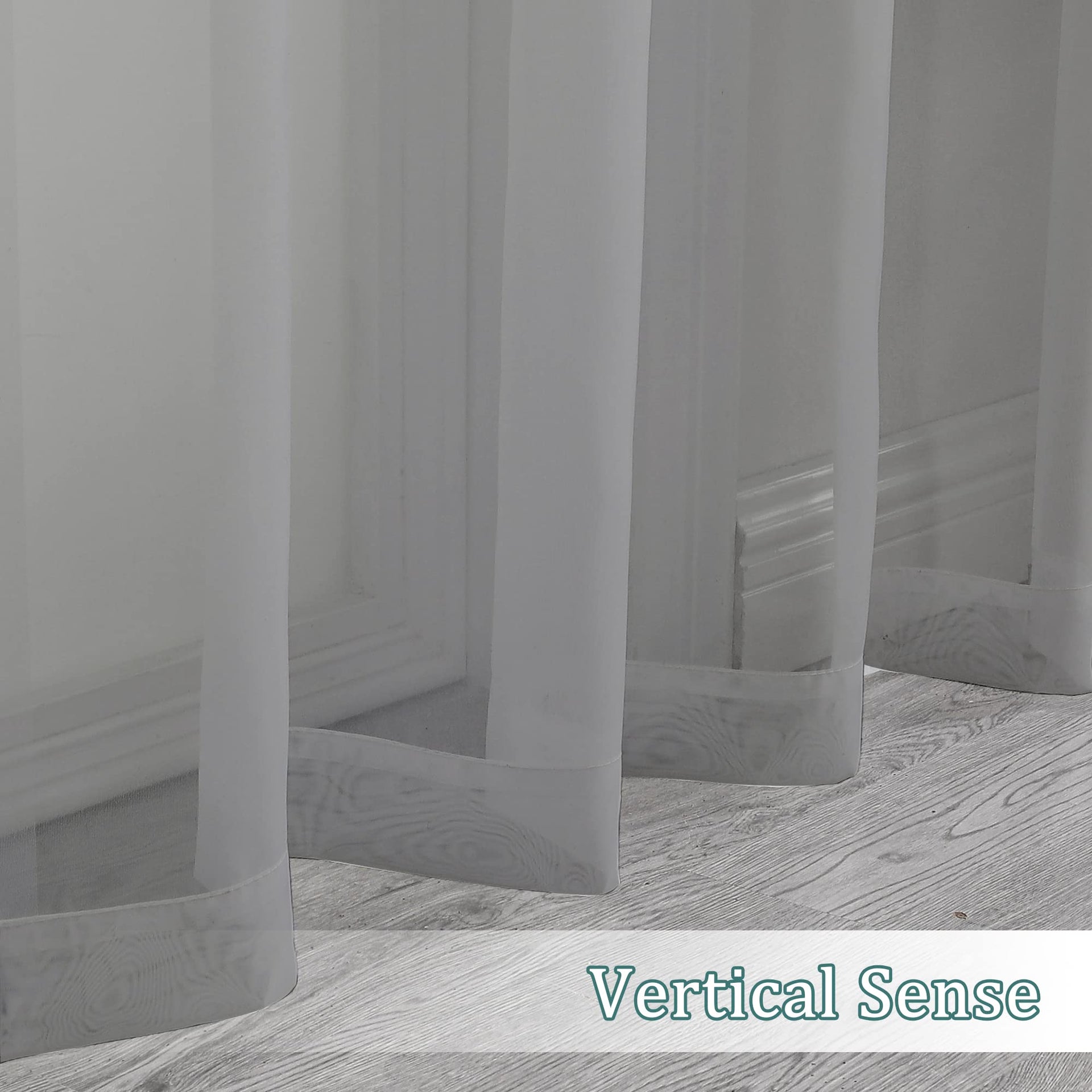 Sheer Window Curtain Panels 144 Inches Length 2 Pack