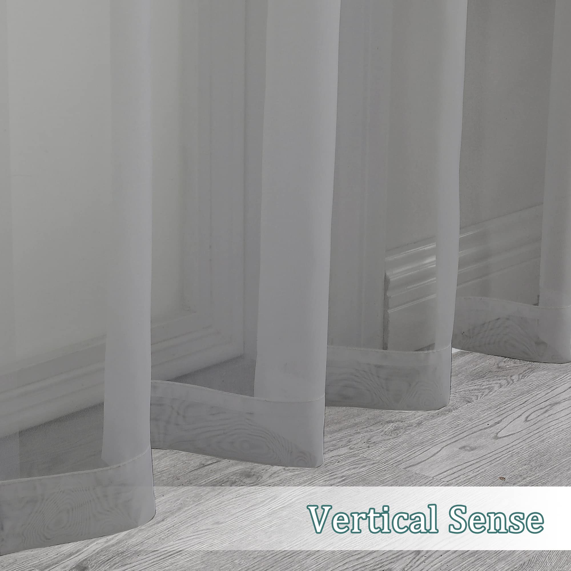 Sheer Window Curtain Panels 144 Inches Length 2 Pack
