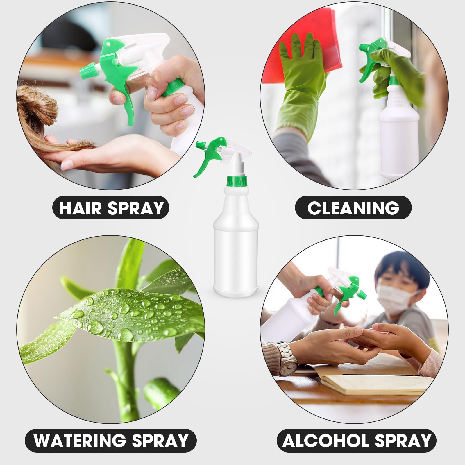 12 Pcs 16 Oz Plastic Spray Bottles (12 Count)