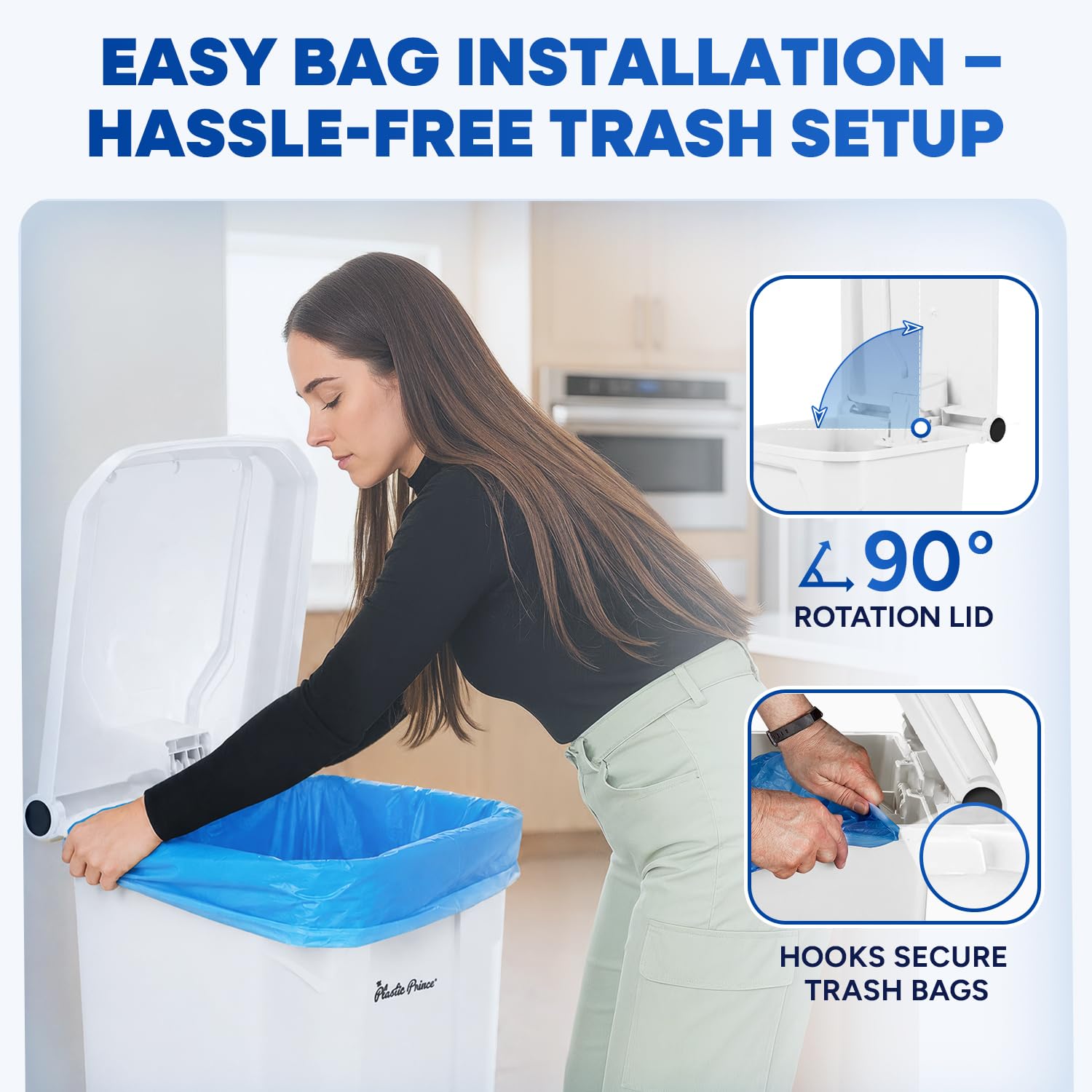 27 Gallon Step On Trash Can with Lid