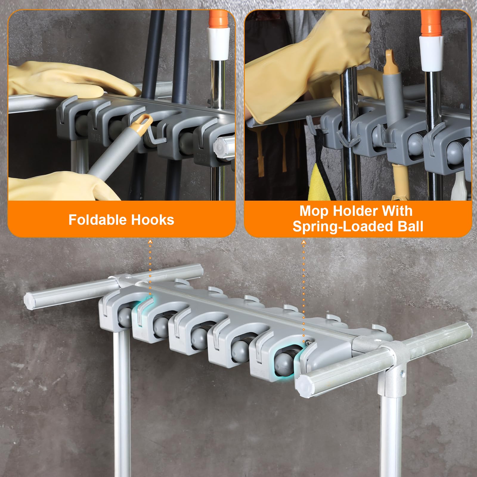 Mobile Mop and Broom Holder