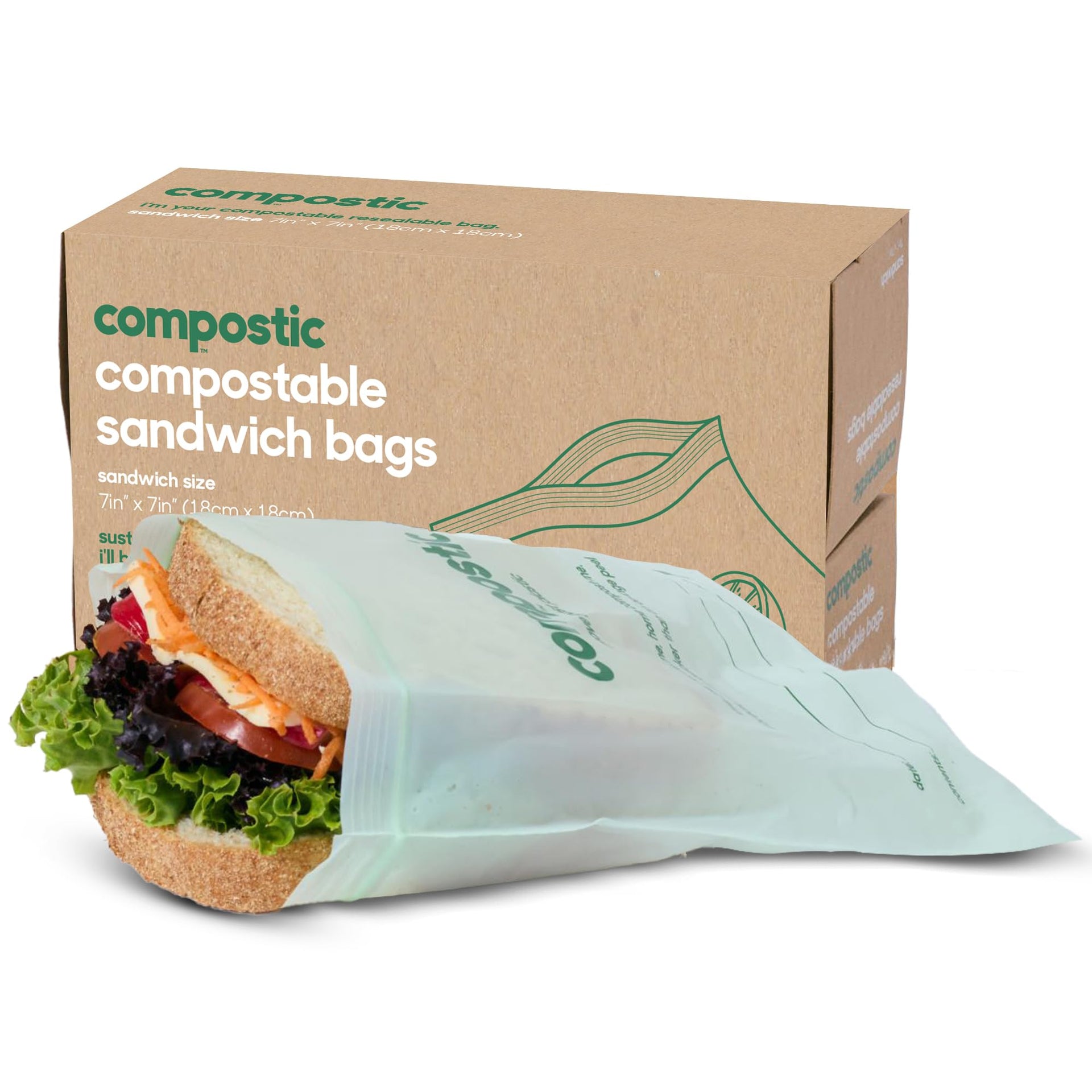 Compostable XL Sandwich Bags (100 Count)