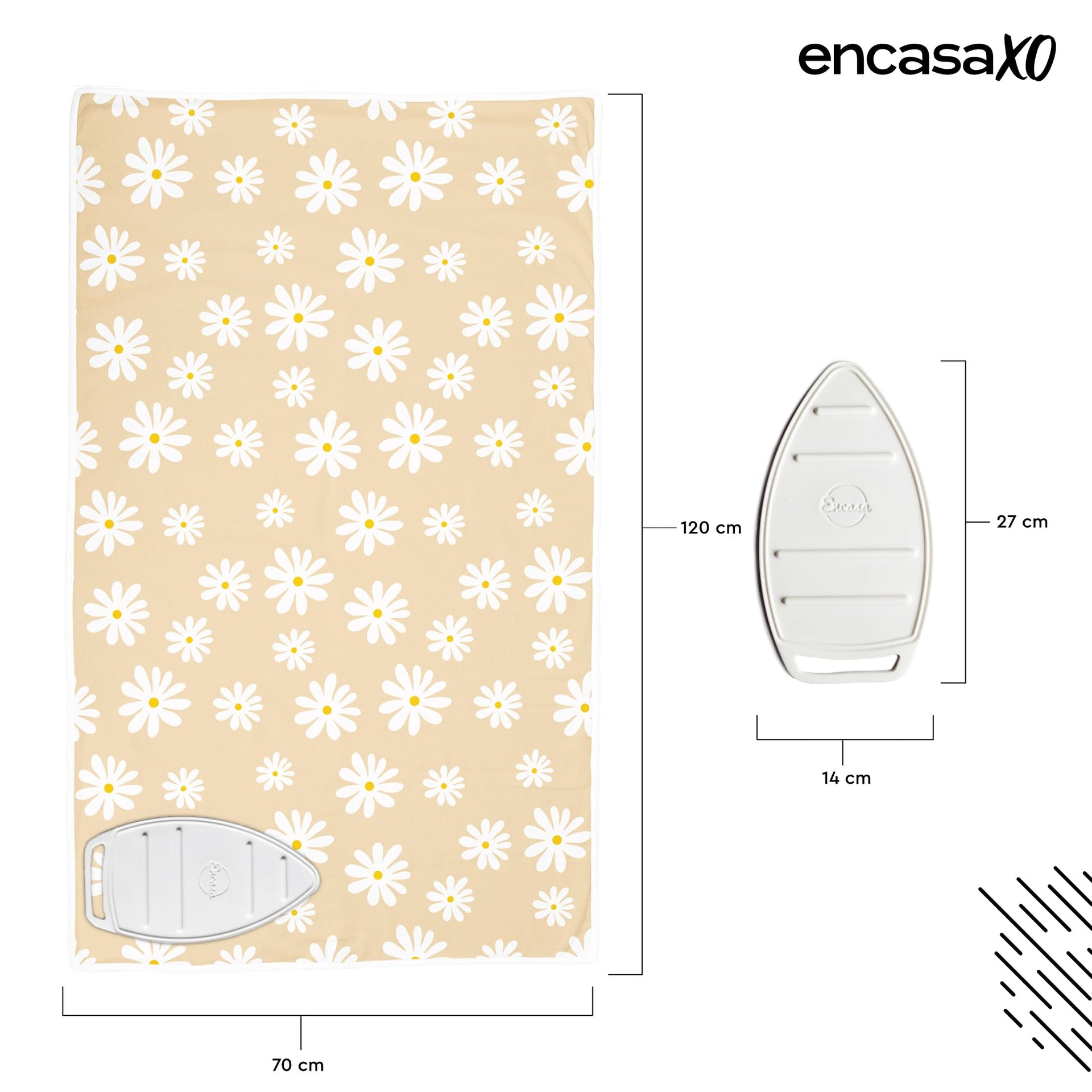 Ironing Mat Heat Resistant Pad 48"x28" Daisy Beige
