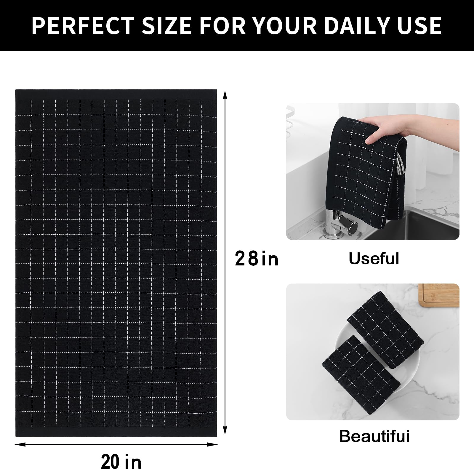 100% Cotton Terry Kitchen Towels (4 Count)