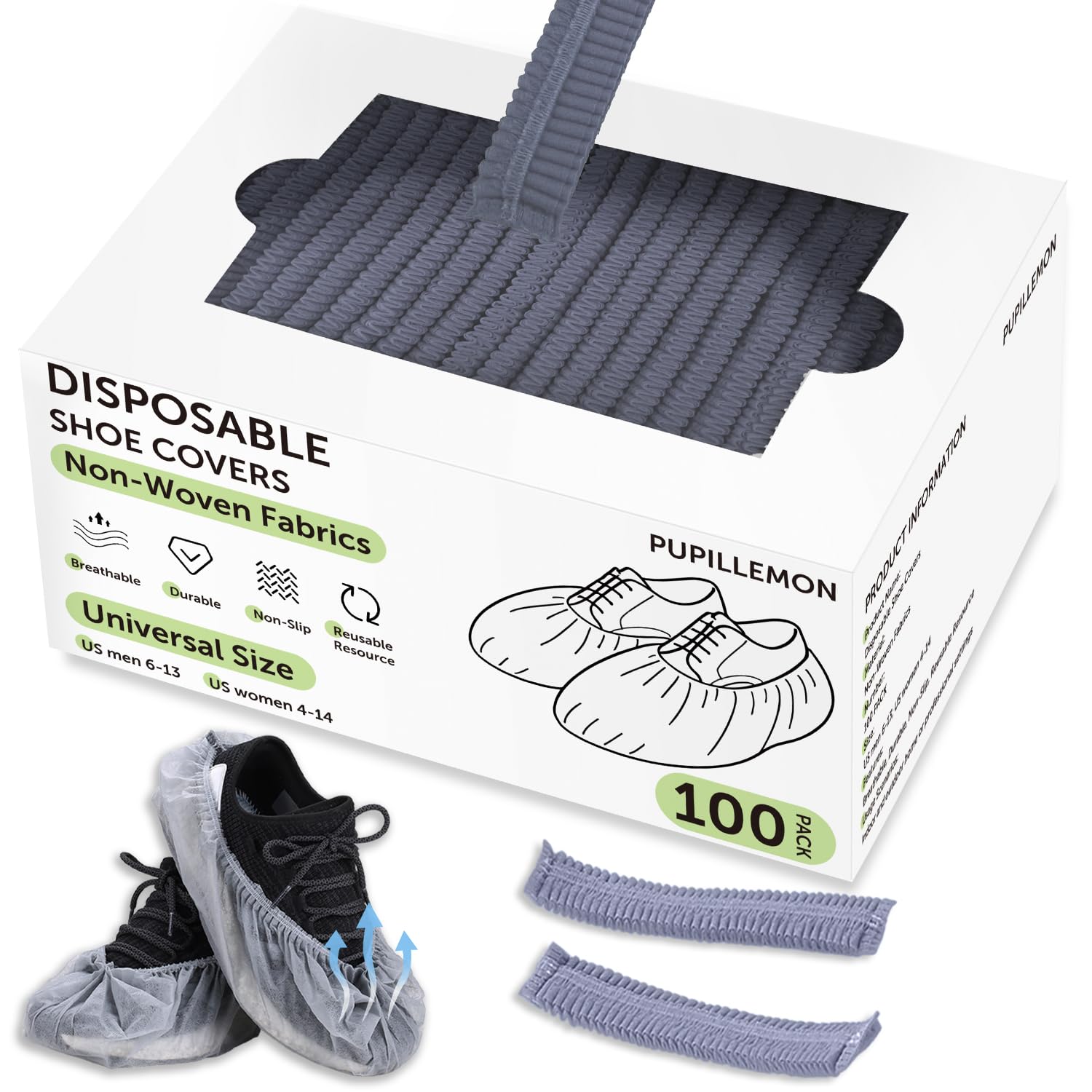 50/100/200 Pack Non-Woven Shoe Covers Disposable for Indoors