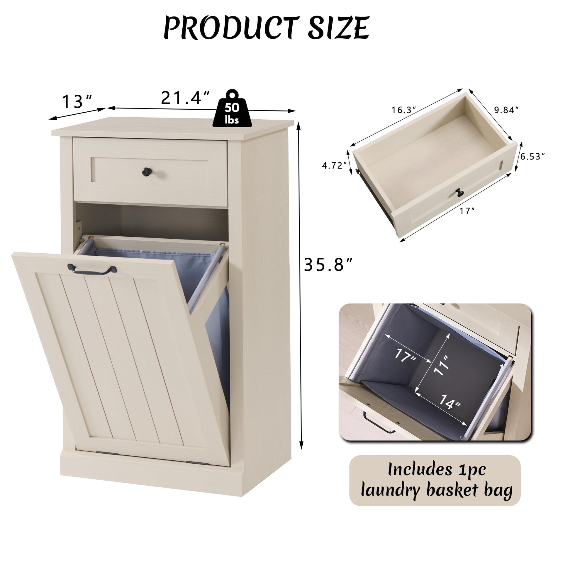 Tilt Out Laundry Hamper Cabinet