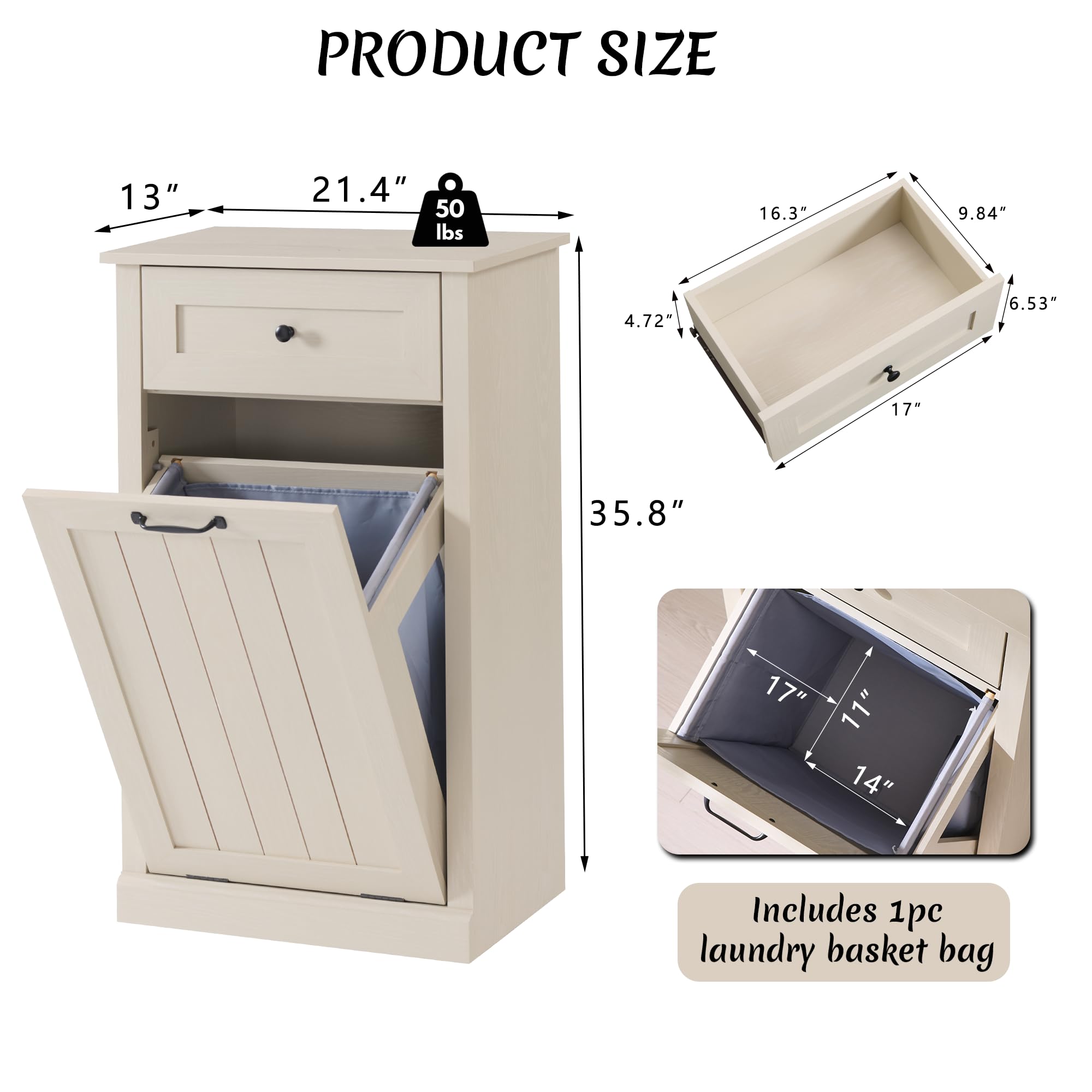 Tilt Out Laundry Hamper Cabinet