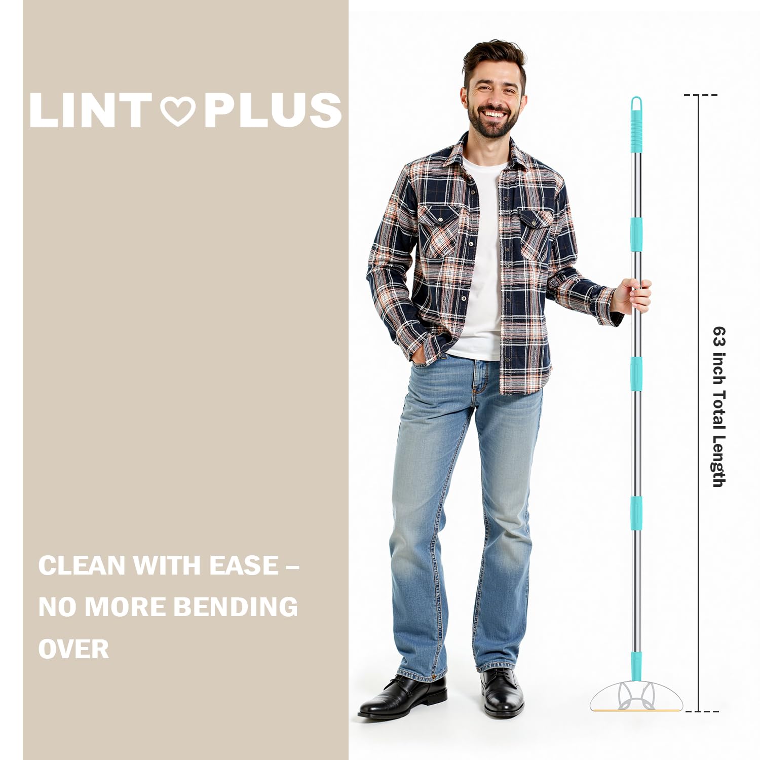 63‘’Ultra Long Heavy Duty Carpet Rake