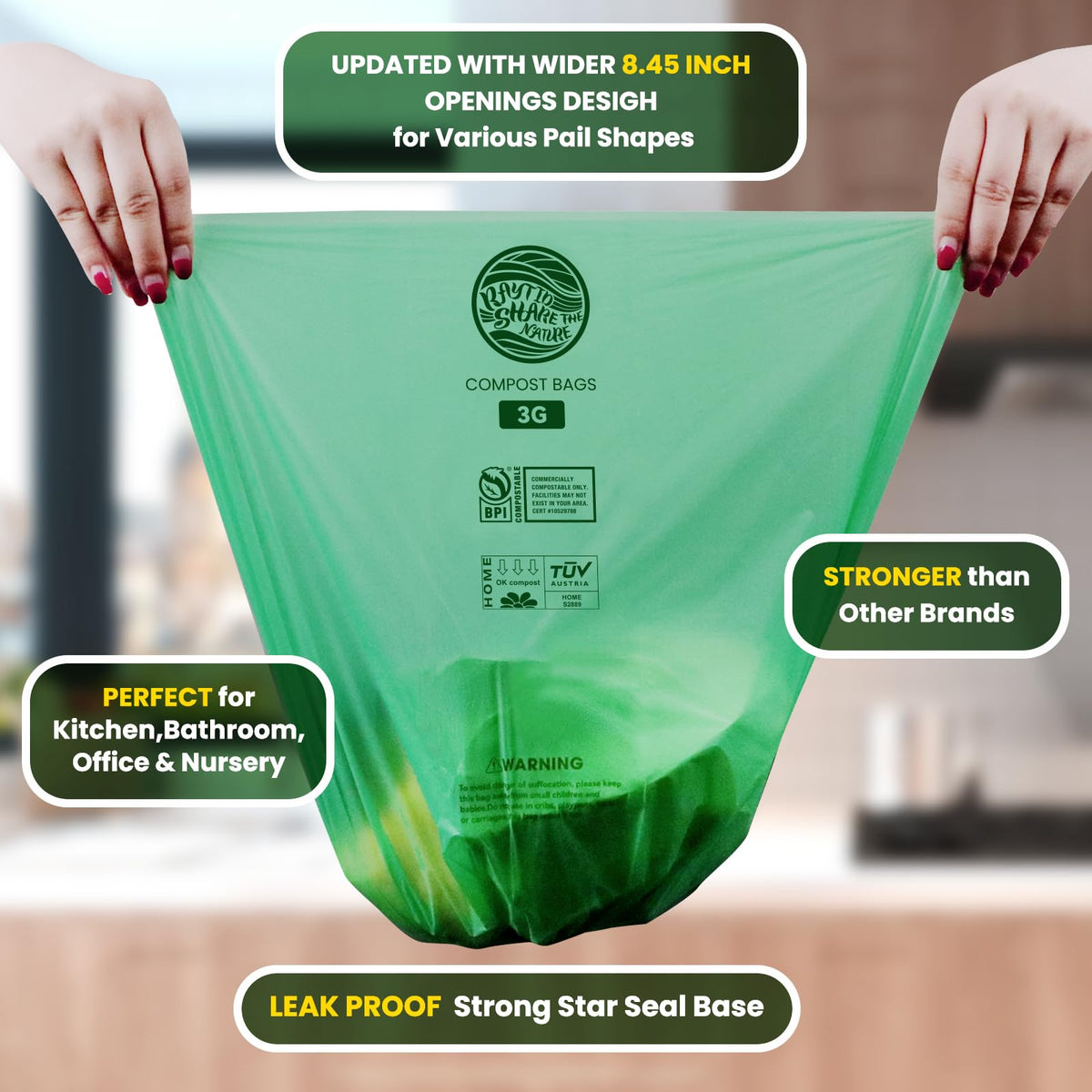 Compost Bags 3 Gallon (100 Count)