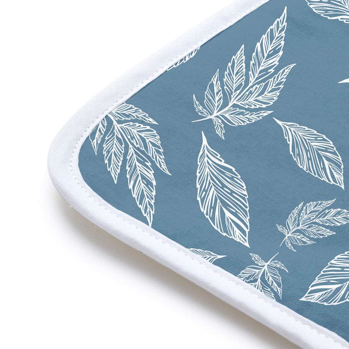 Ironing Mat Heat Resistant Pad 28"x20" Big Leaves Blue