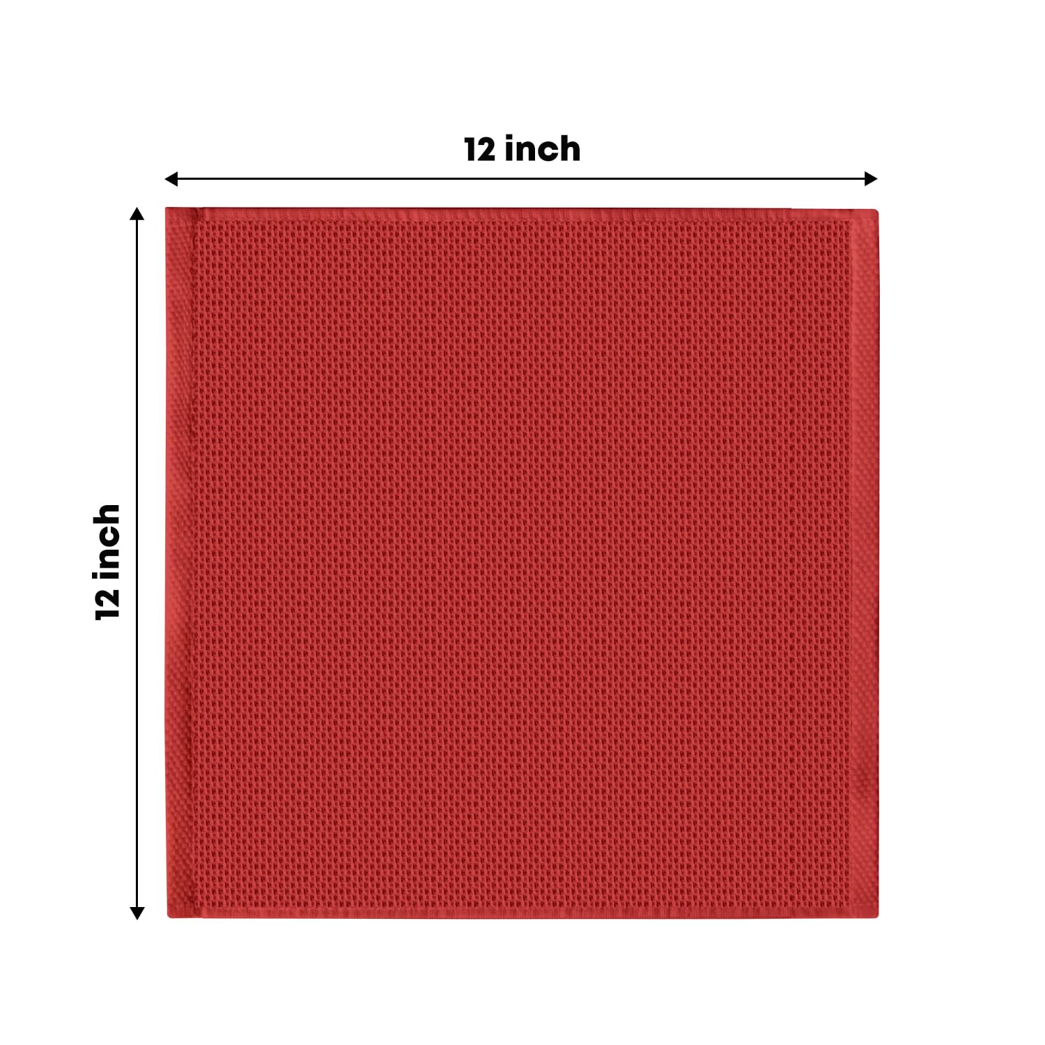 100% Cotton Dark Red Waffle Weave Kitchen Dish Cloths (6 Count)