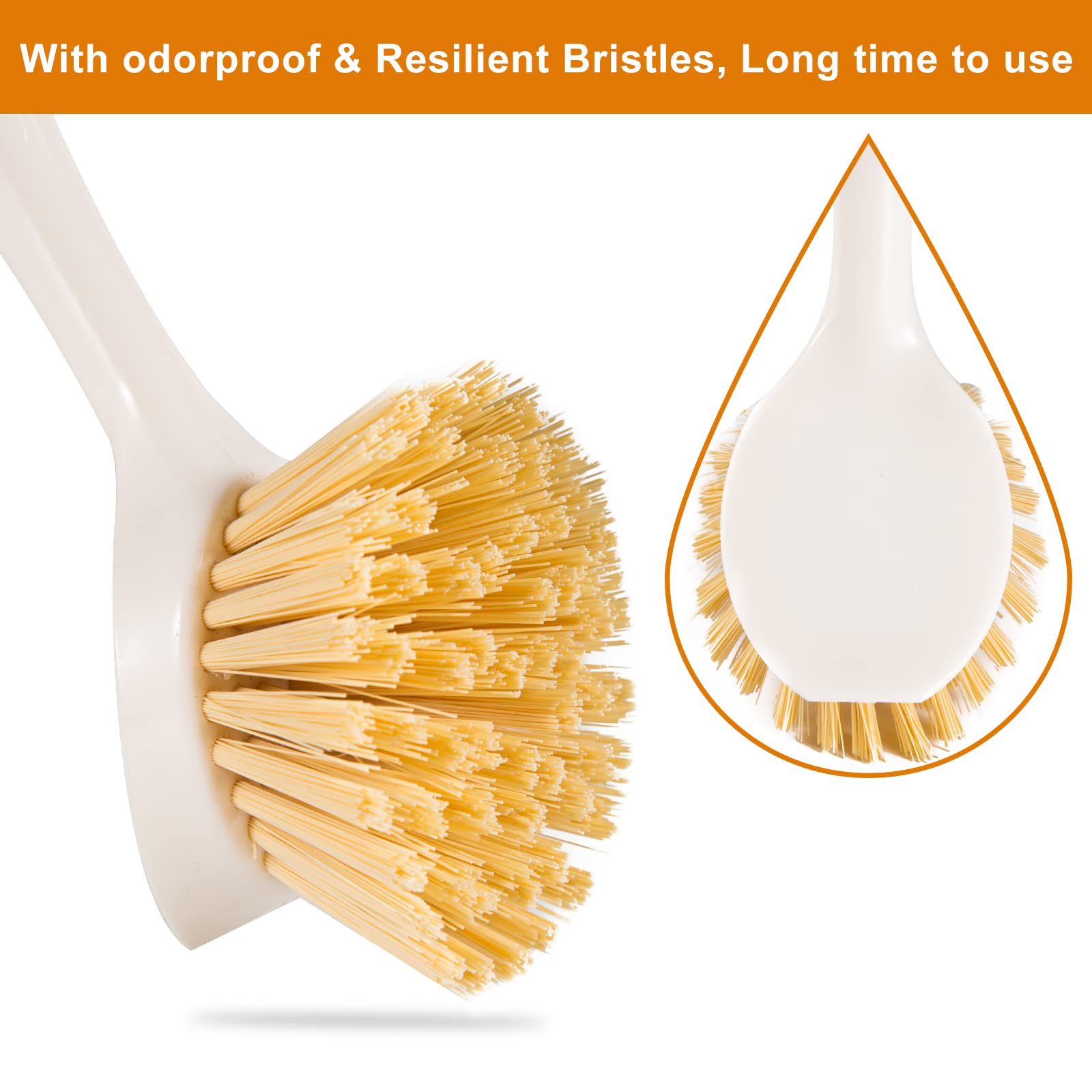 2 Pack Kitchen Dish Brushes with Bamboo Handle (2 Count)