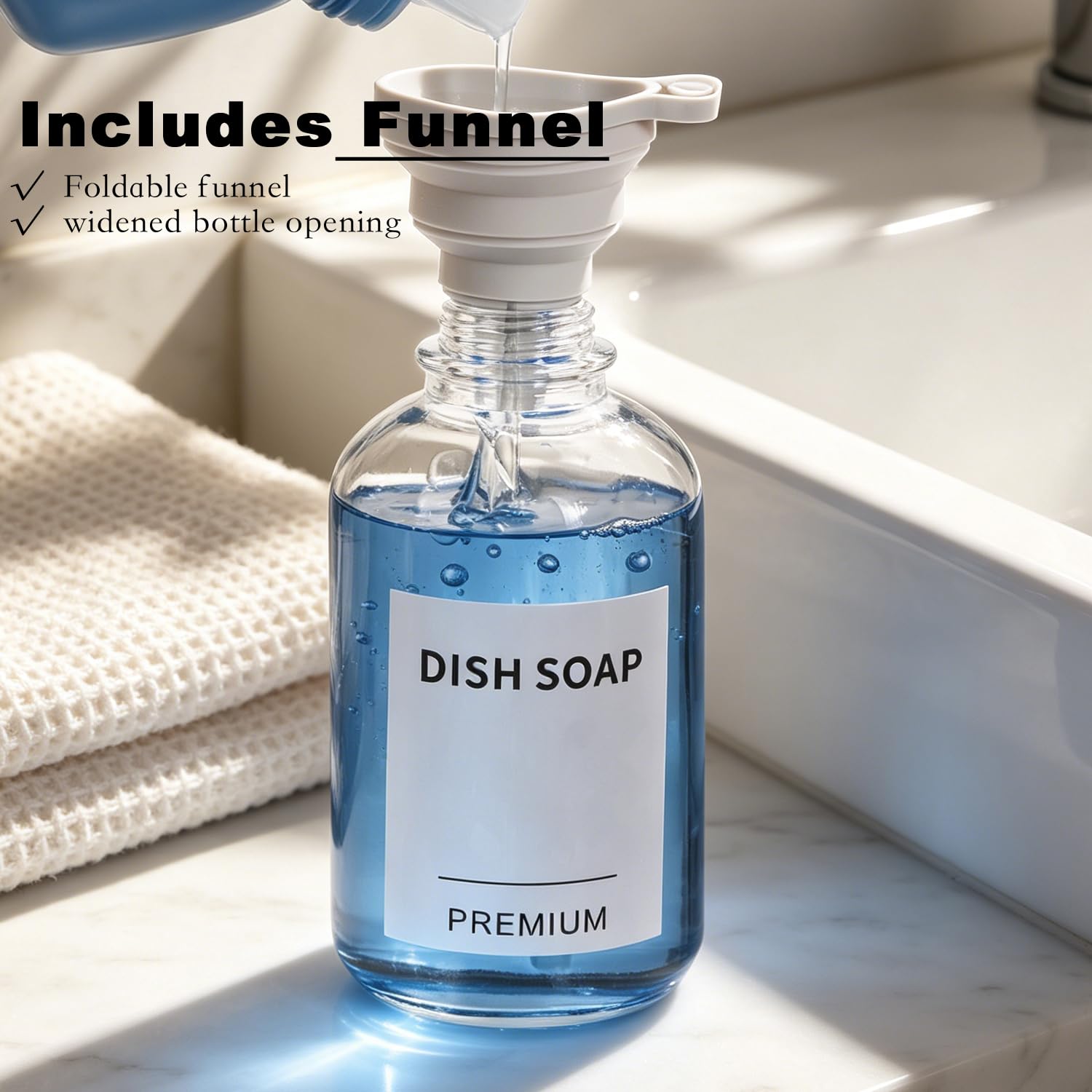 12oz Dish Soap Dispenser for Kitchen (2 Count)