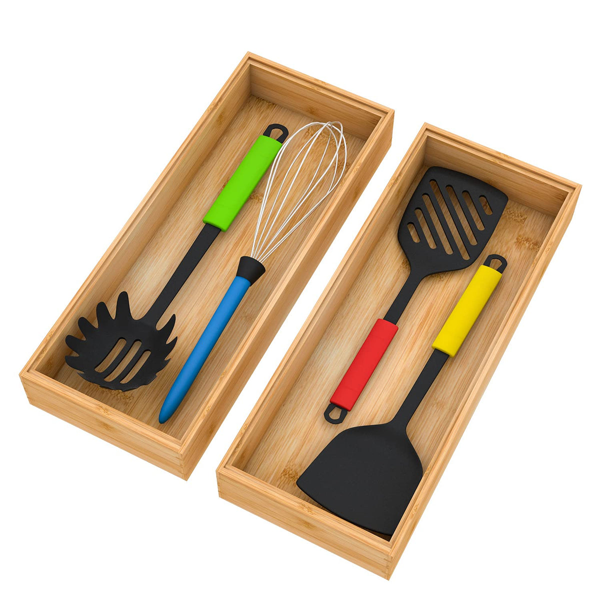 Bamboo Kitchen Drawer Organizer 15"x 6" (2 Count)