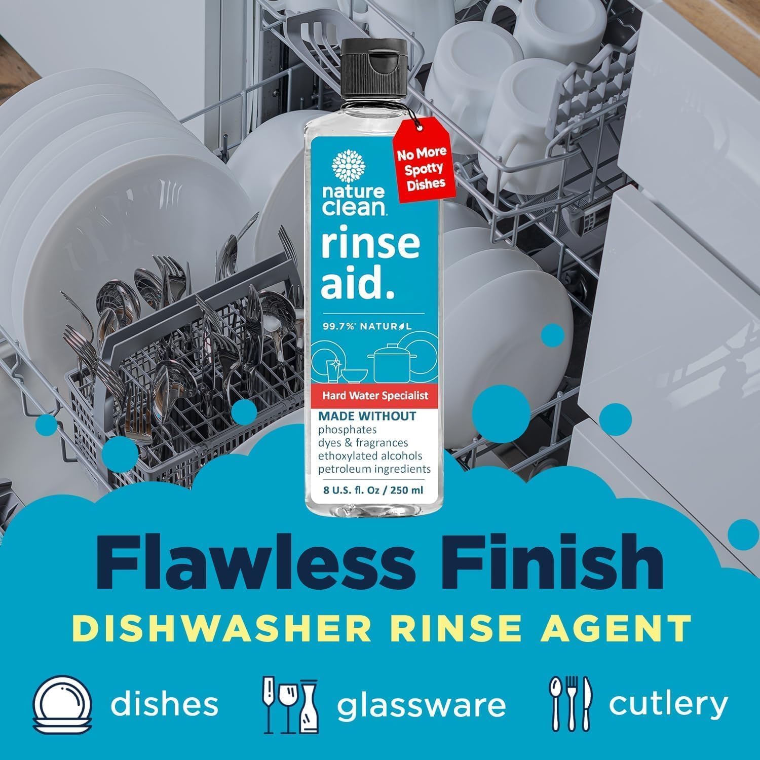All Natural Dishwasher Rinse Aid Cleaner (8 Fl Oz)