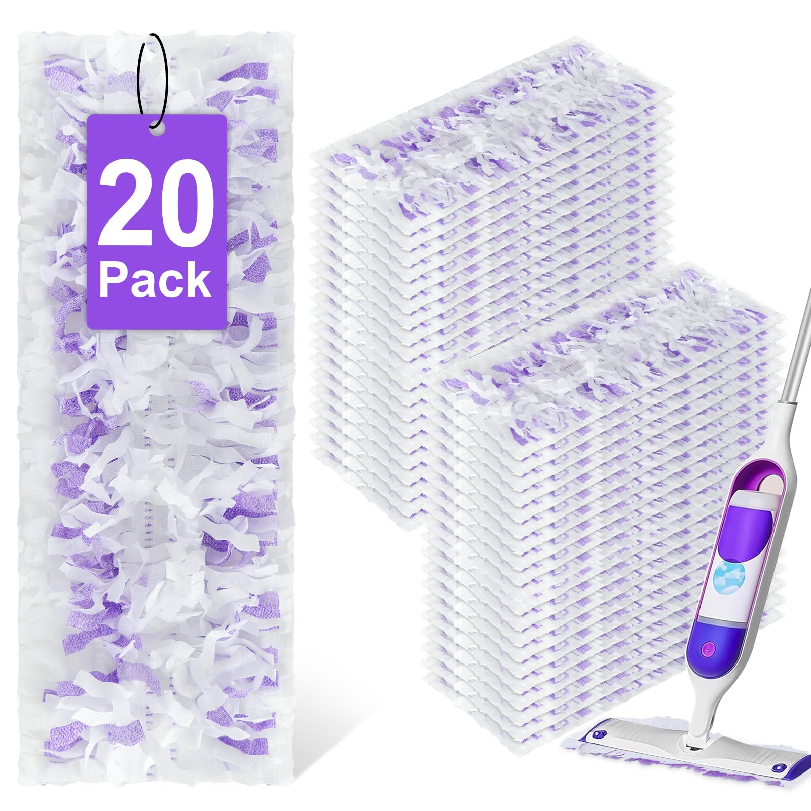 20 Pack Disposable Power Mop Refills for Swiffer Power Mop (20 Count)