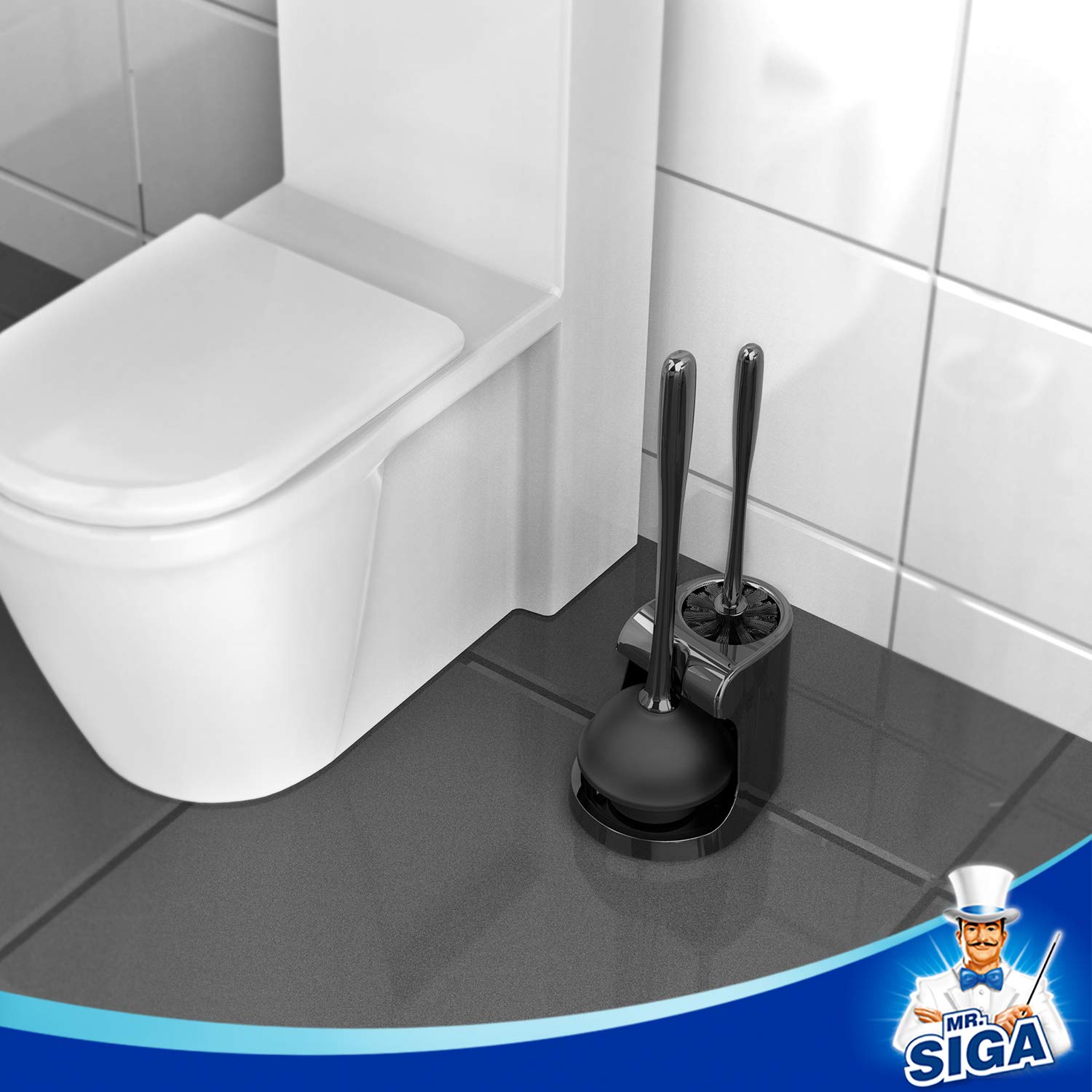 Toilet Plunger and Brush Combo for Toilet Cleaning (2 Count)