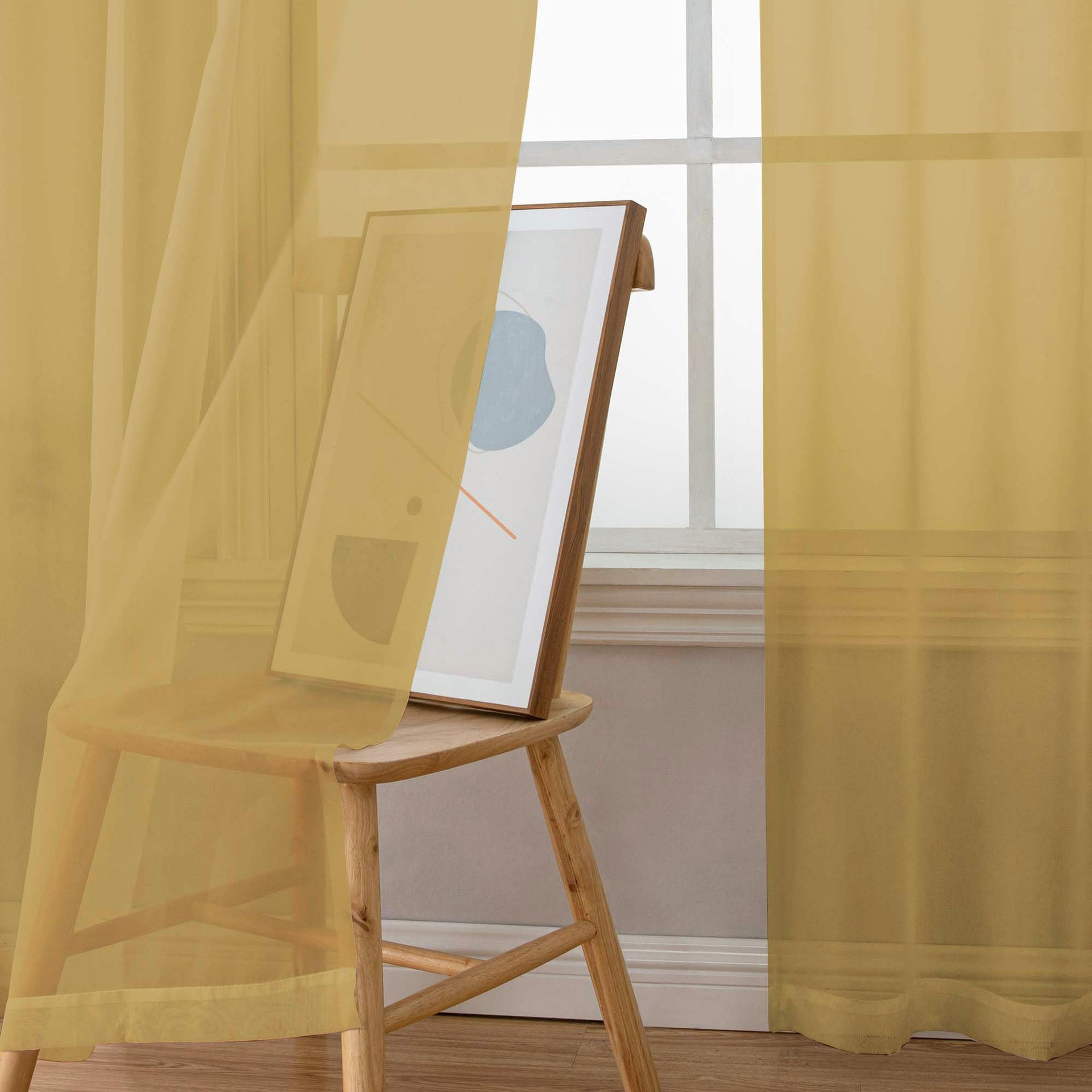 Gold Sheer Curtains 96 inches Long 2 Panels (2 Count)