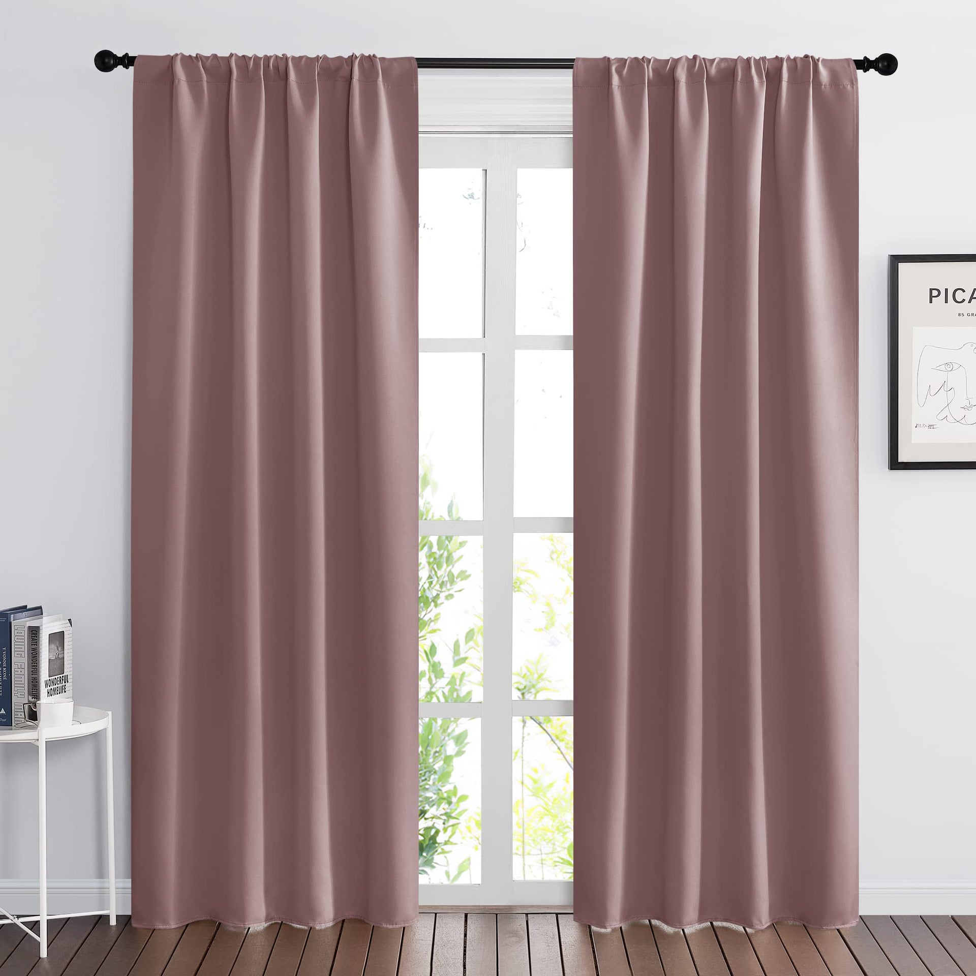 Large Blackout Curtains for Bedroom Living Room 84 inches Long (2 Count)
