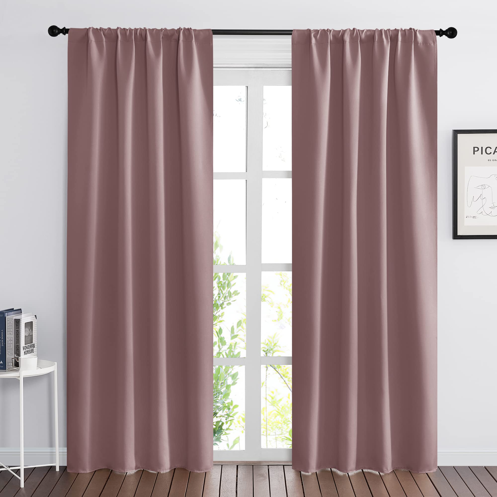 Large Blackout Curtains for Bedroom Living Room 84 inches Long (2 Count)