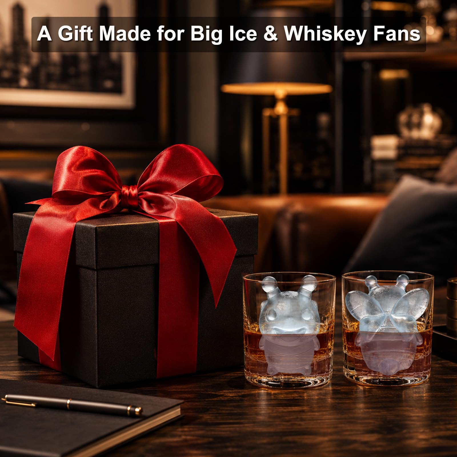 3D Bee Ice Cube Silicone Molds Tray for Whiskey (2 Count)