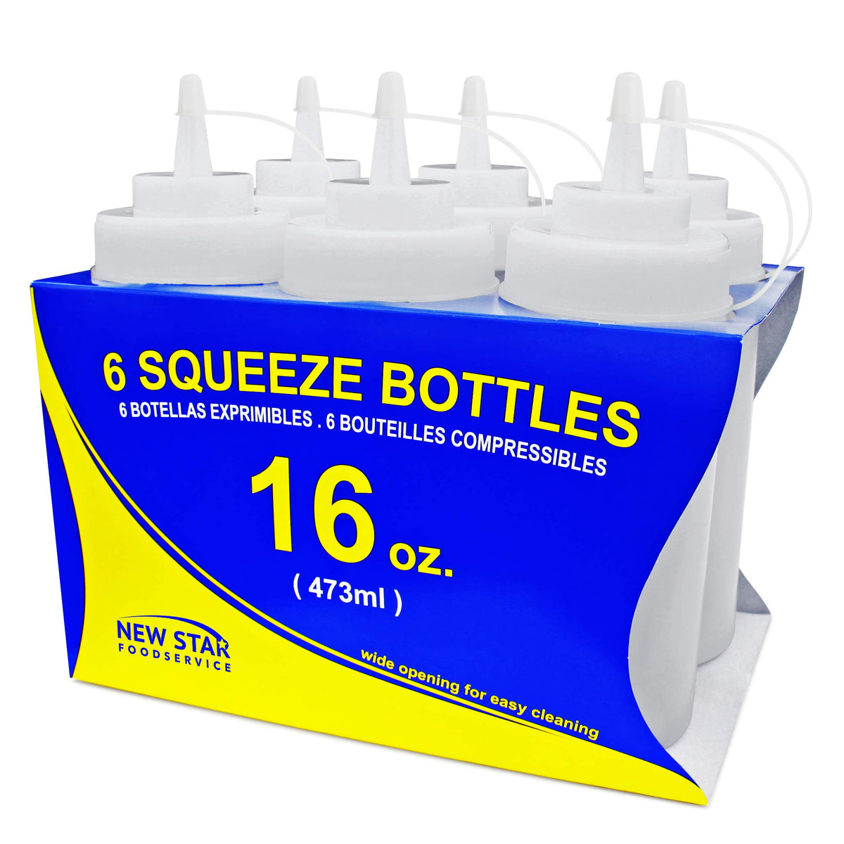 16 oz Clear Squeeze Bottle