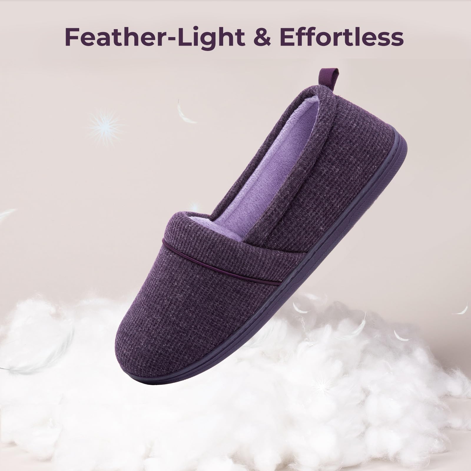 Women's Comfy Loafer Slippers House Shoes Cloudy Lilac